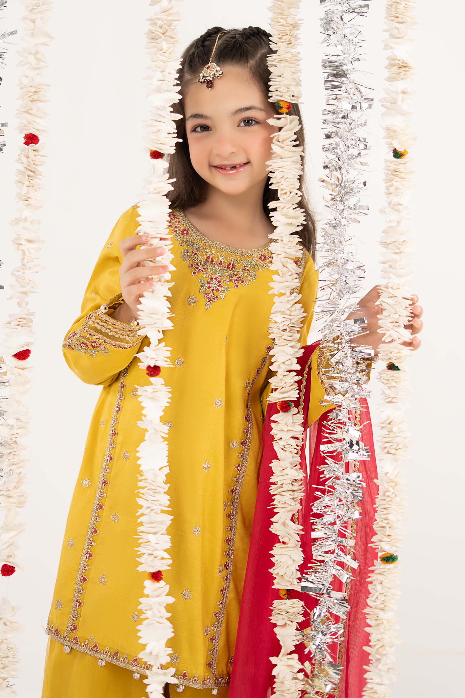 kids-clothes-mks-ef26-28-yellow by Maria B Kids - Designer Dress  - Type : KidsClothes - Available at Libasekhas UK - 100% Original 
