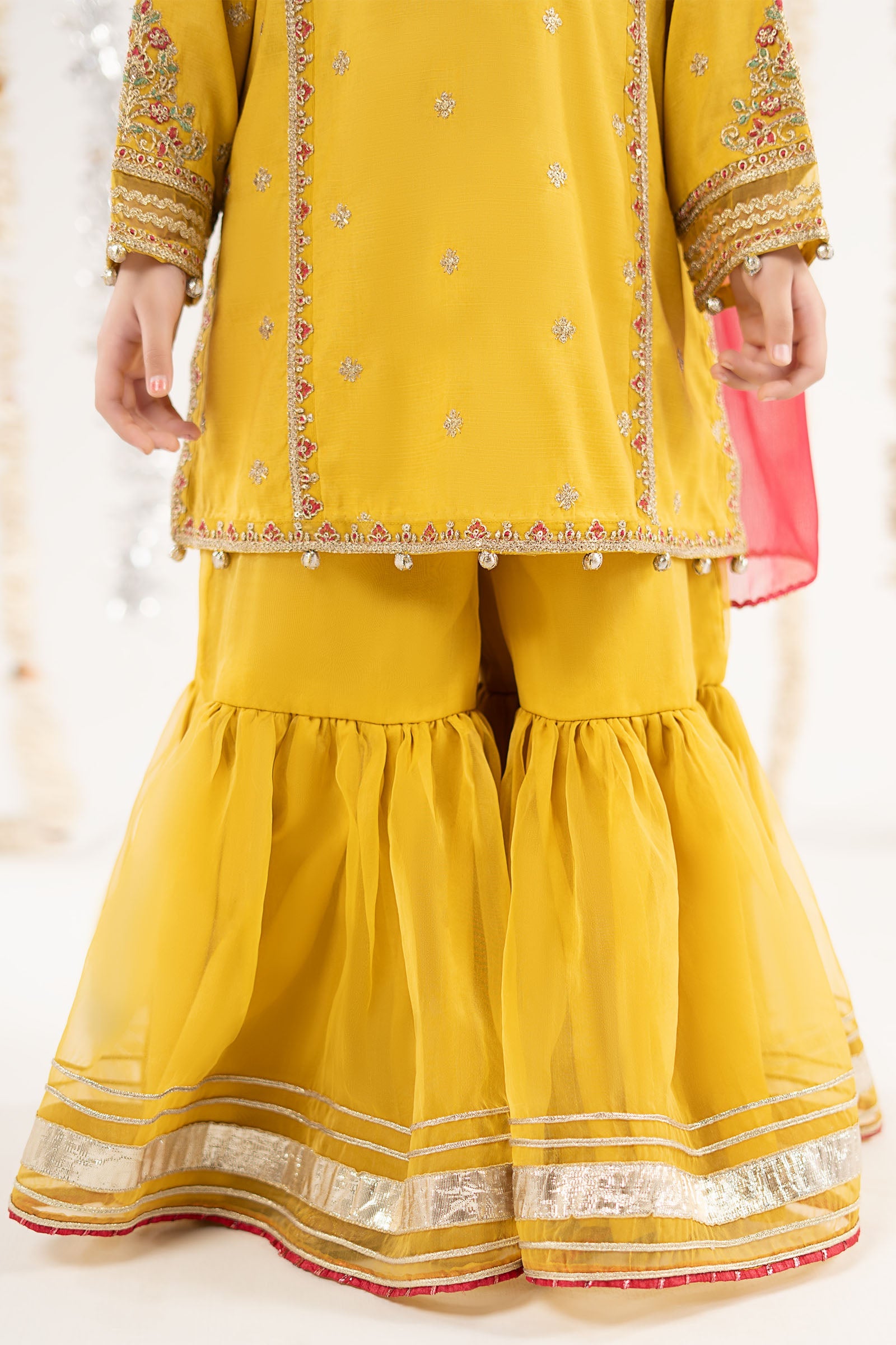 kids-clothes-mks-ef26-28-yellow by Maria B Kids - Designer Dress  - Type : KidsClothes - Available at Libasekhas UK - 100% Original 