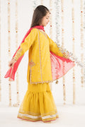 kids-clothes-mks-ef26-28-yellow by Maria B Kids - Designer Dress  - Type : KidsClothes - Available at Libasekhas UK - 100% Original 