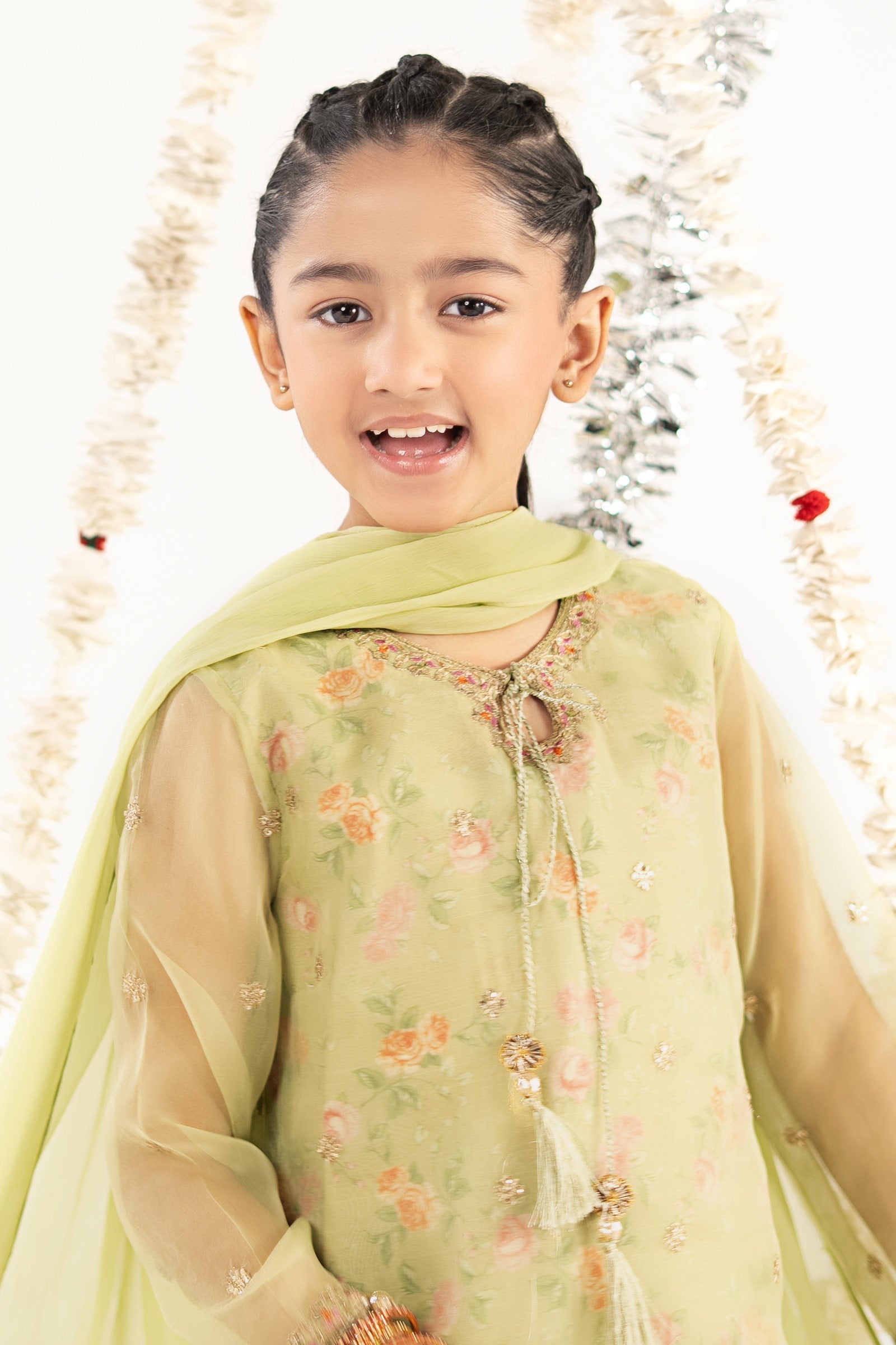 kids-clothes-mks-ef26-32-green by Maria B Kids - Designer Dress  - Type : KidsClothes - Available at Libasekhas UK - 100% Original 