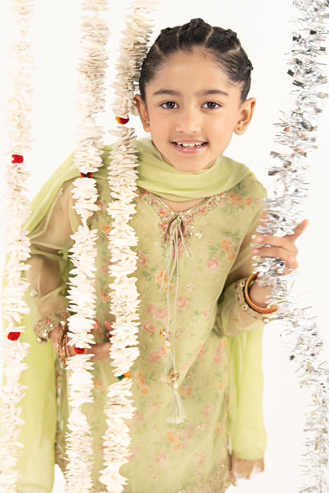 kids-clothes-mks-ef26-32-green by Maria B Kids - Designer Dress  - Type : KidsClothes - Available at Libasekhas UK - 100% Original 
