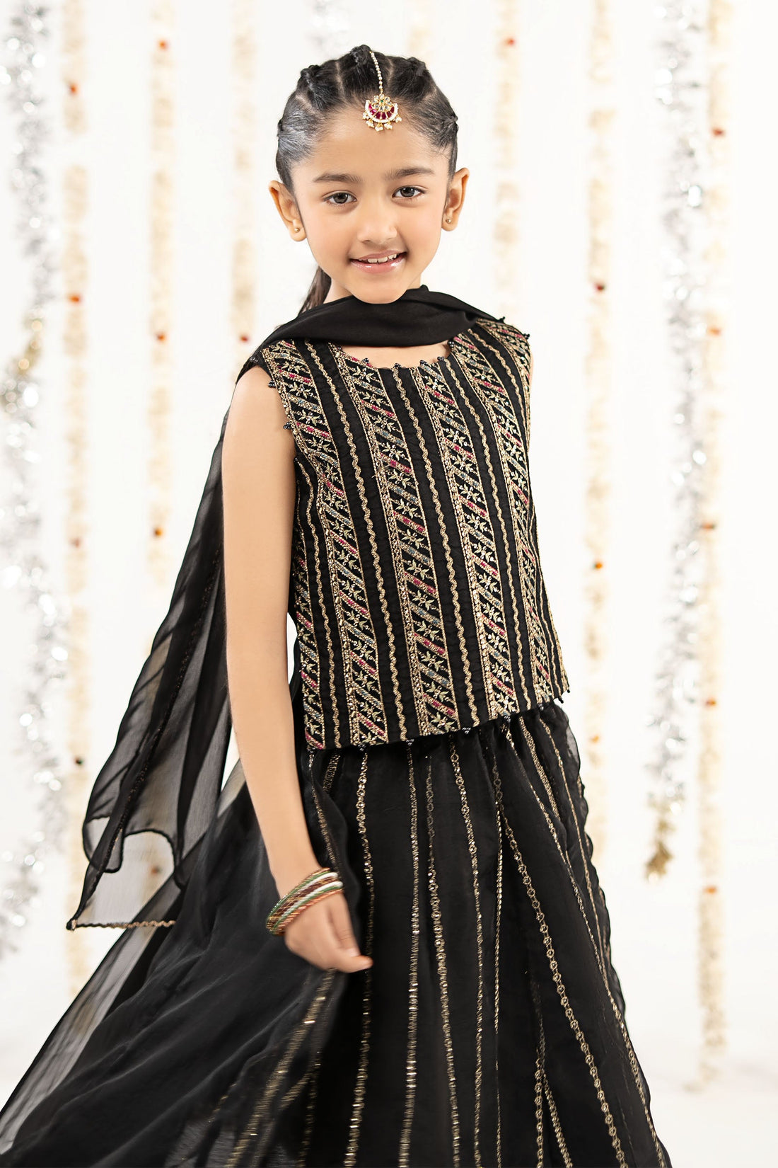 kids-clothes-mks-ef26-34-black by Maria B Kids - Designer Dress  - Type : KidsClothes - Available at Libasekhas UK - 100% Original 