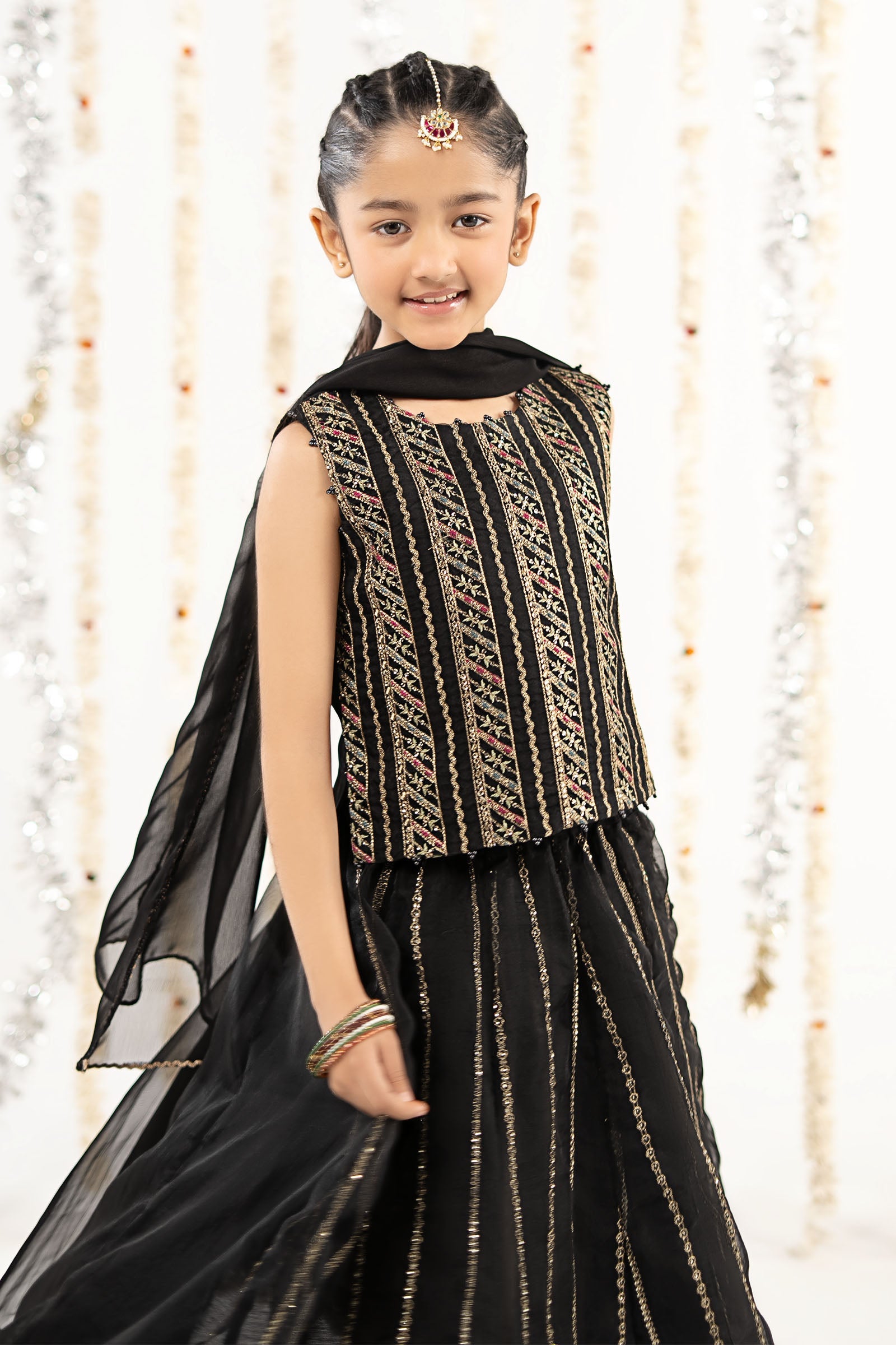 kids-clothes-mks-ef26-34-black by Maria B Kids - Designer Dress  - Type : KidsClothes - Available at Libasekhas UK - 100% Original 