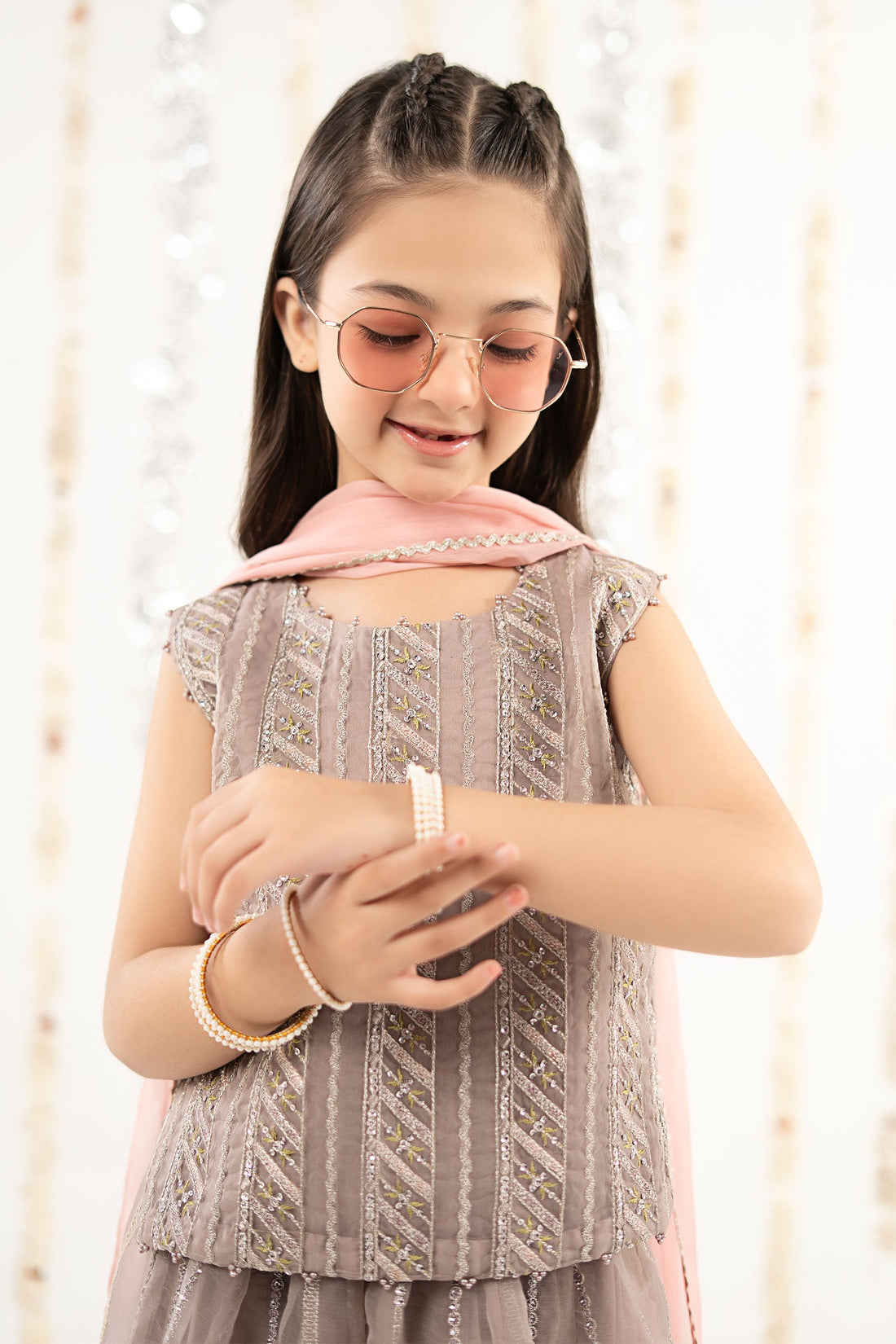 kids-clothes-mks-ef26-34-lilac by Maria B Kids - Designer Dress  - Type : KidsClothes - Available at Libasekhas UK - 100% Original 