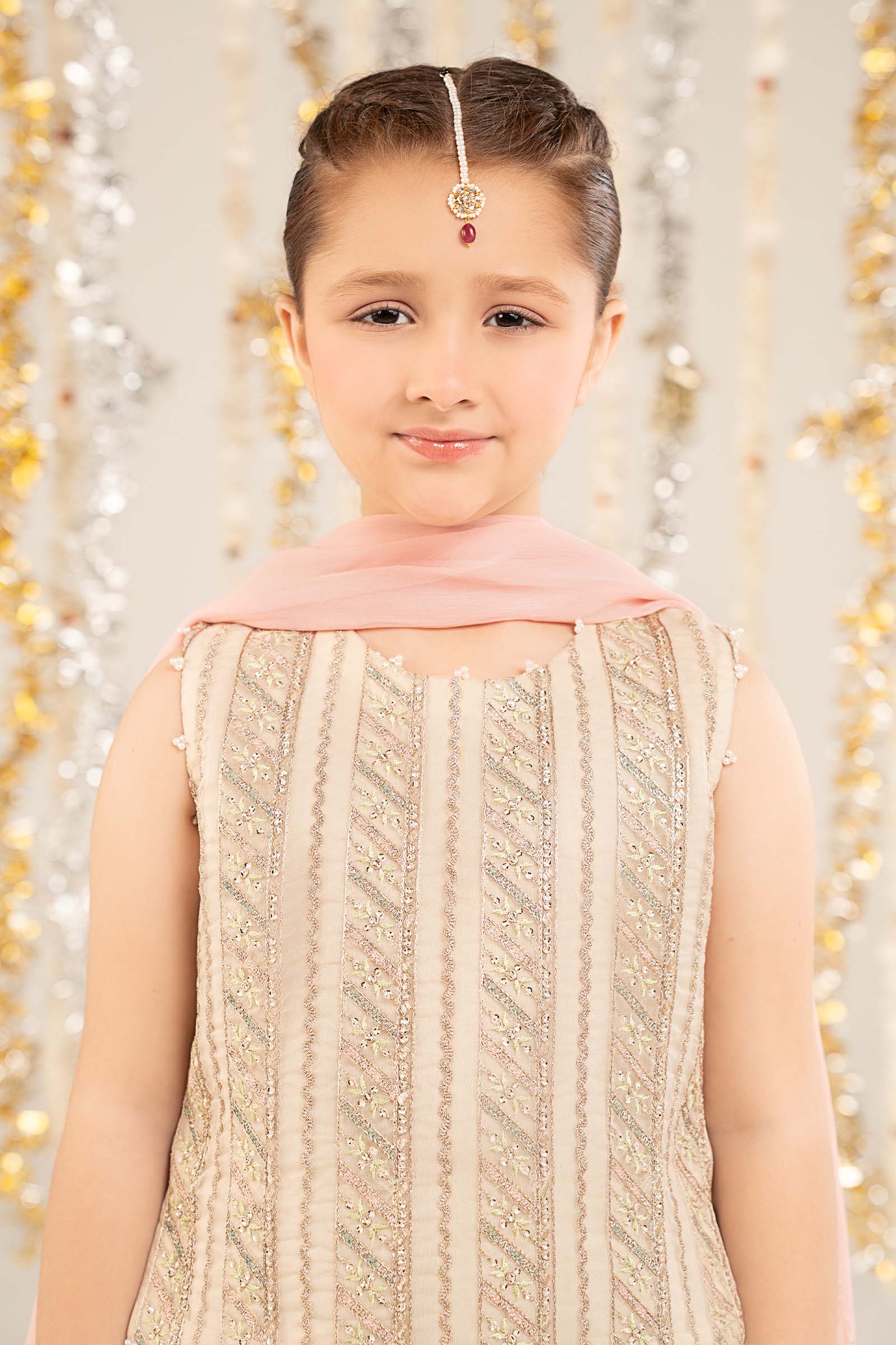 3 Piece Embroidered Organza Suit - Kids Clothing - available at Maria Faisal in UK and USA.
