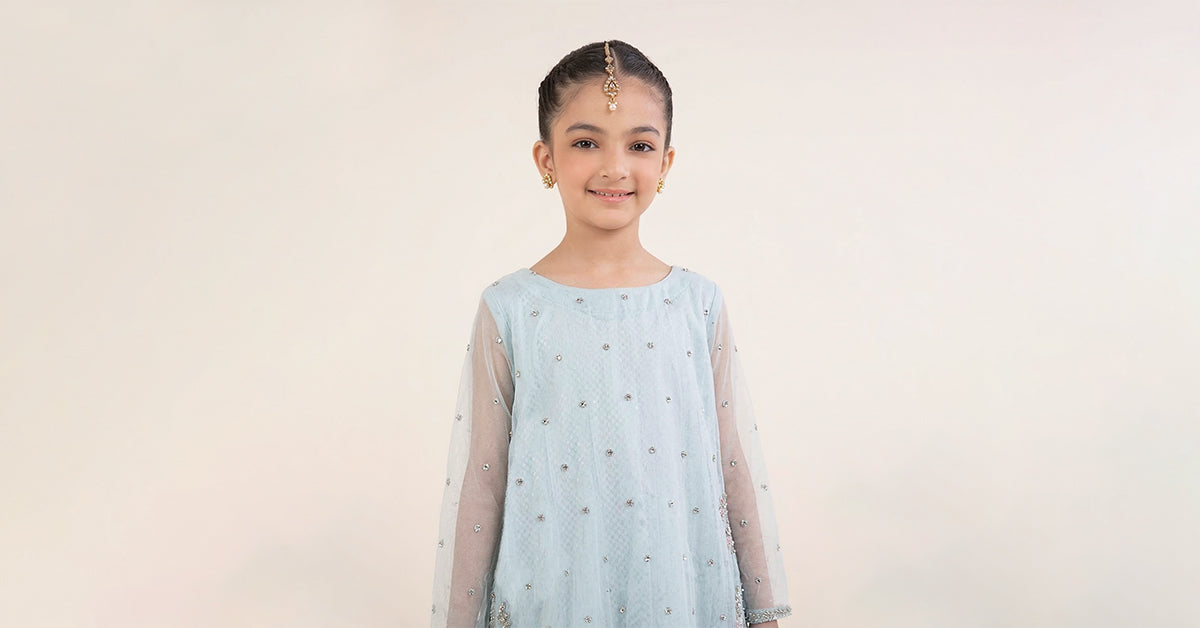 kids-clothes-mks-ef26-42-sky-blue by Maria B Kids - Designer Dress  - Type : KidsClothes - Available at Libasekhas UK - 100% Original 