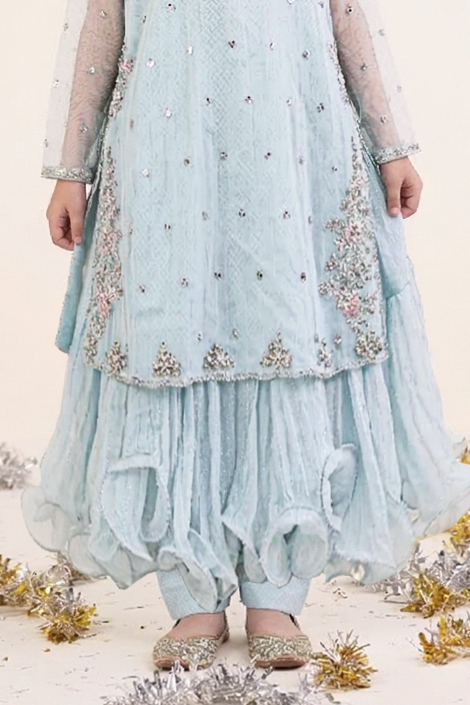 kids-clothes-mks-ef26-42-sky-blue by Maria B Kids - Designer Dress  - Type : KidsClothes - Available at Libasekhas UK - 100% Original 