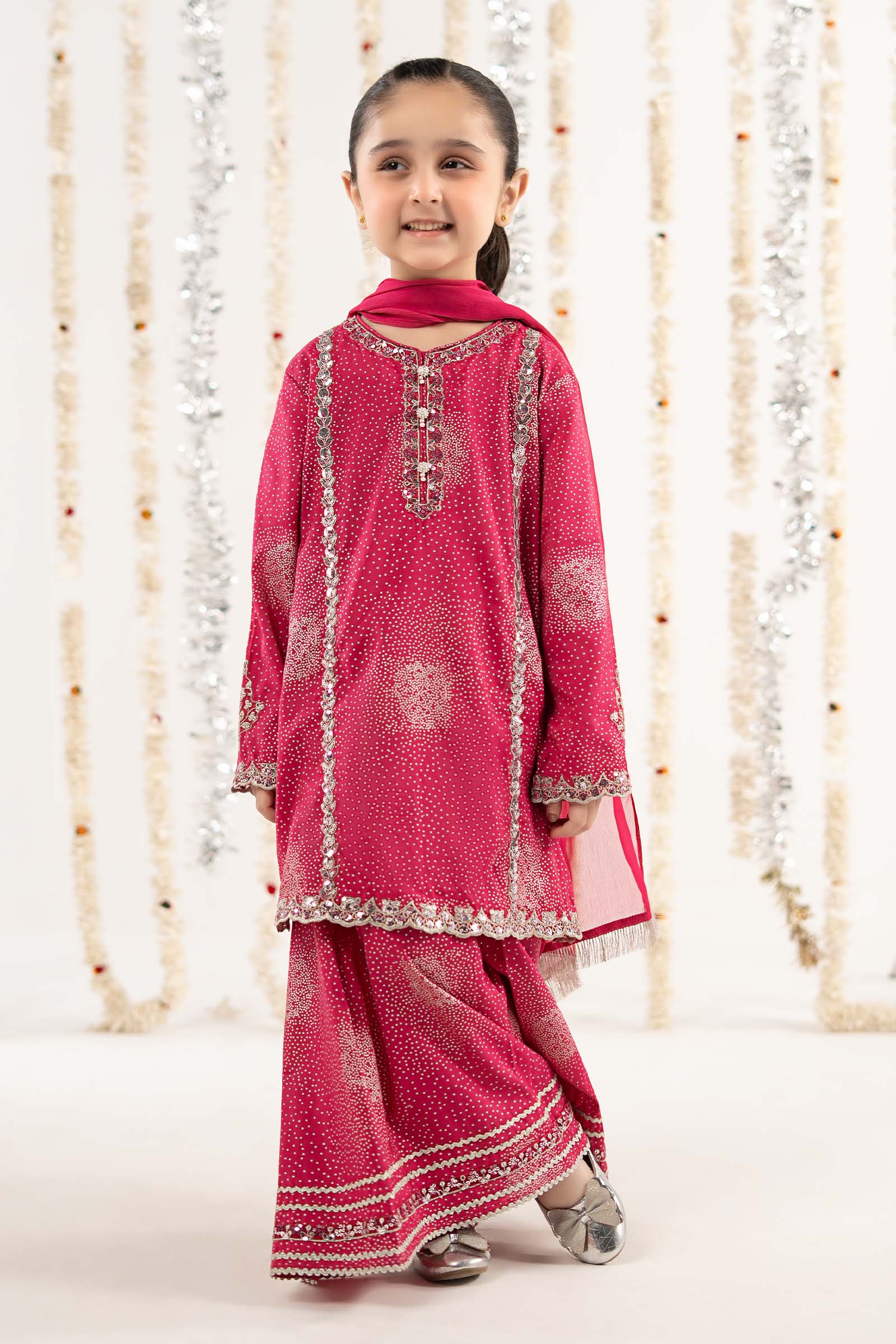 kids-clothes-mks-ef26-45-pink by Maria B Kids - Designer Dress  - Type : KidsClothes - Available at Libasekhas UK - 100% Original 