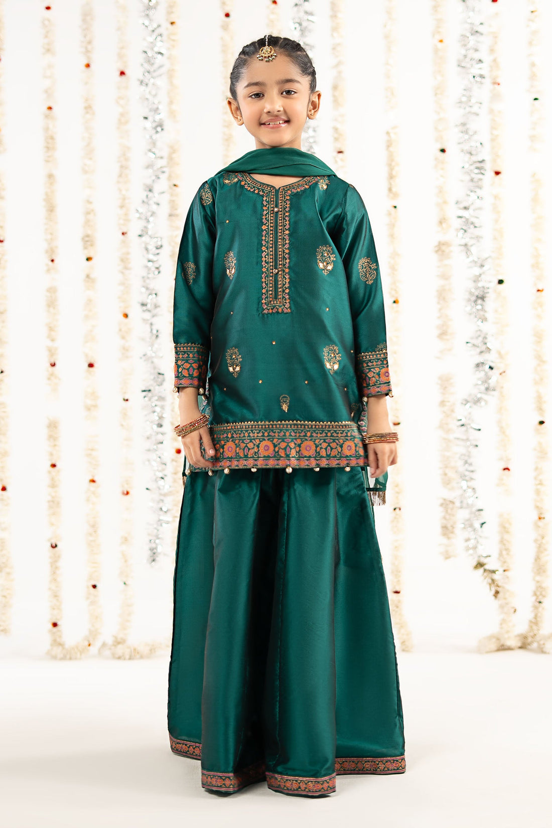 kids-clothes-mks-ef26-46-sea-green by Maria B Kids - Designer Dress  - Type : KidsClothes - Available at Libasekhas UK - 100% Original 
