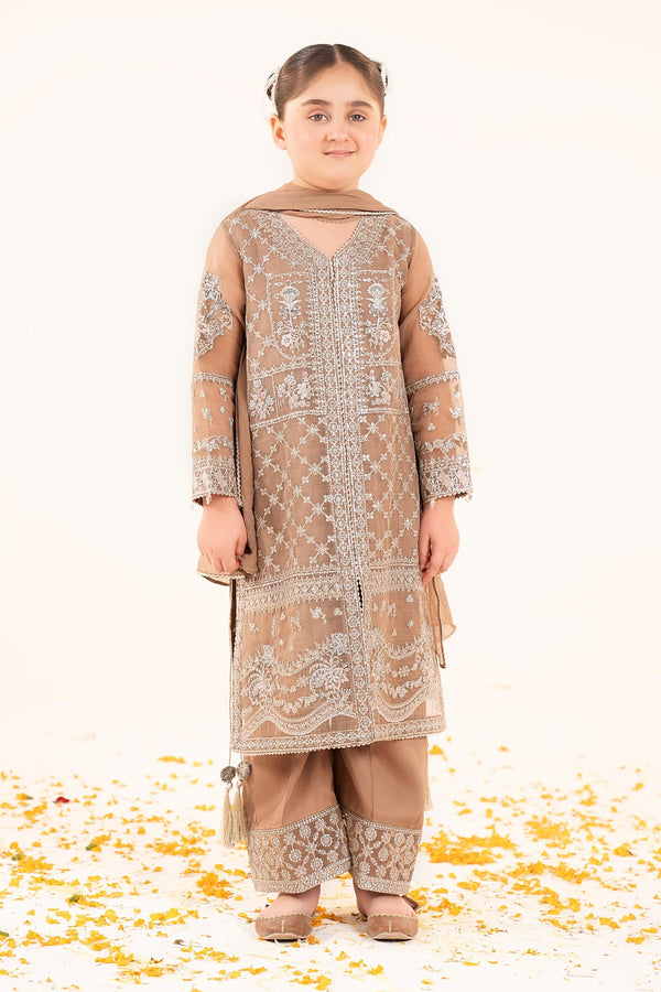 kids-clothes-mks-ef26-48-coffee by Maria B Kids - Designer Dress  - Type : KidsClothes - Available at Libasekhas UK - 100% Original 