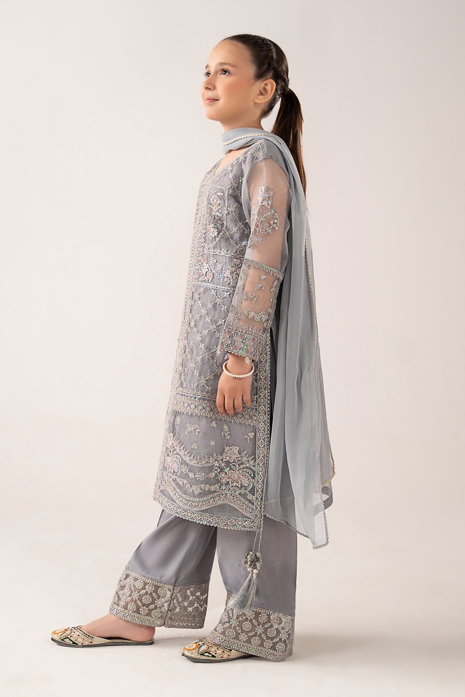 kids-clothes-mks-ef26-48-blue by Maria B Kids - Designer Dress  - Type : KidsClothes - Available at Libasekhas UK - 100% Original 
