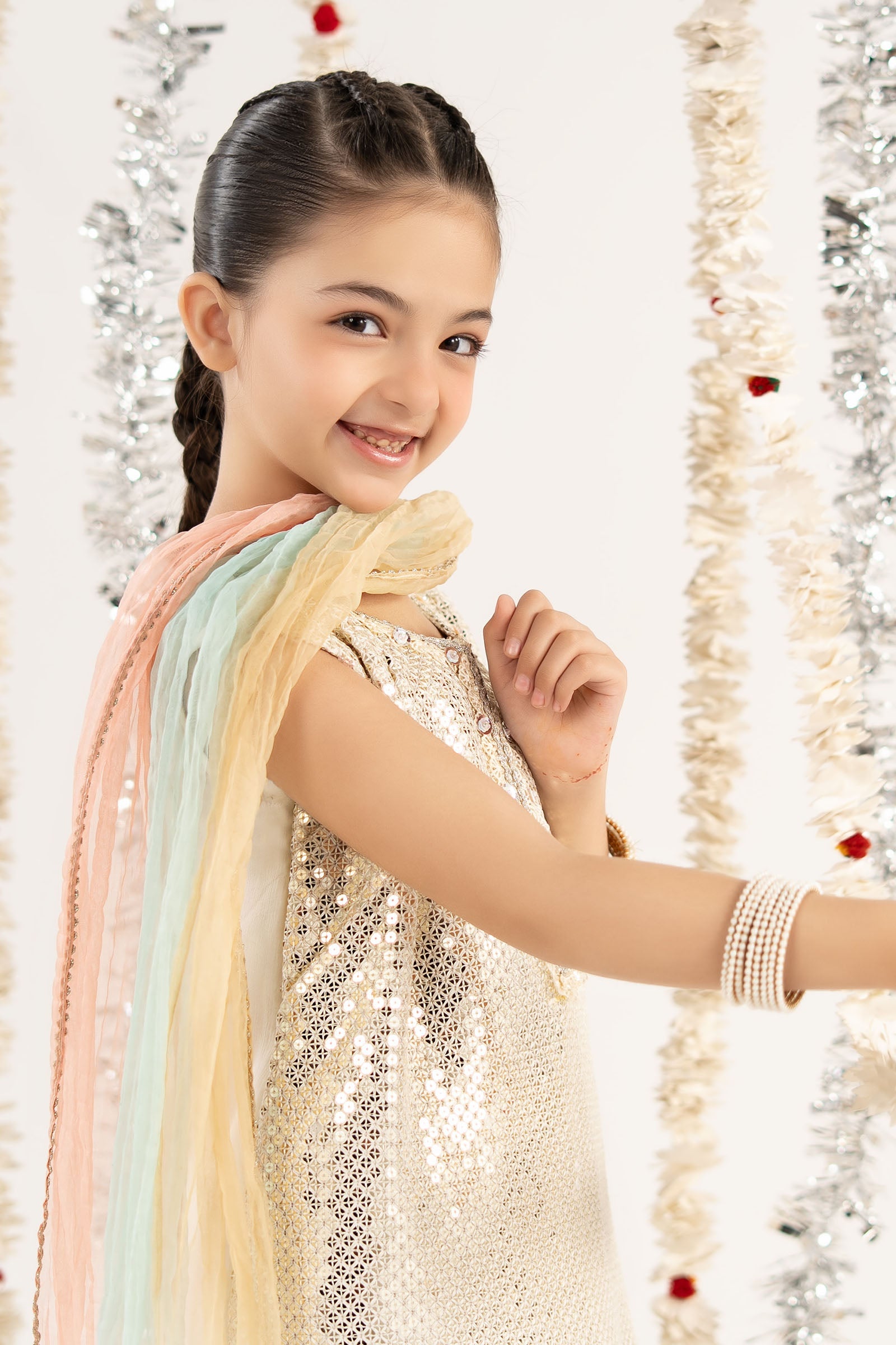 kids-clothes-mks-ef26-50-off-white by Maria B Kids - Designer Dress  - Type : KidsClothes - Available at Libasekhas UK - 100% Original 