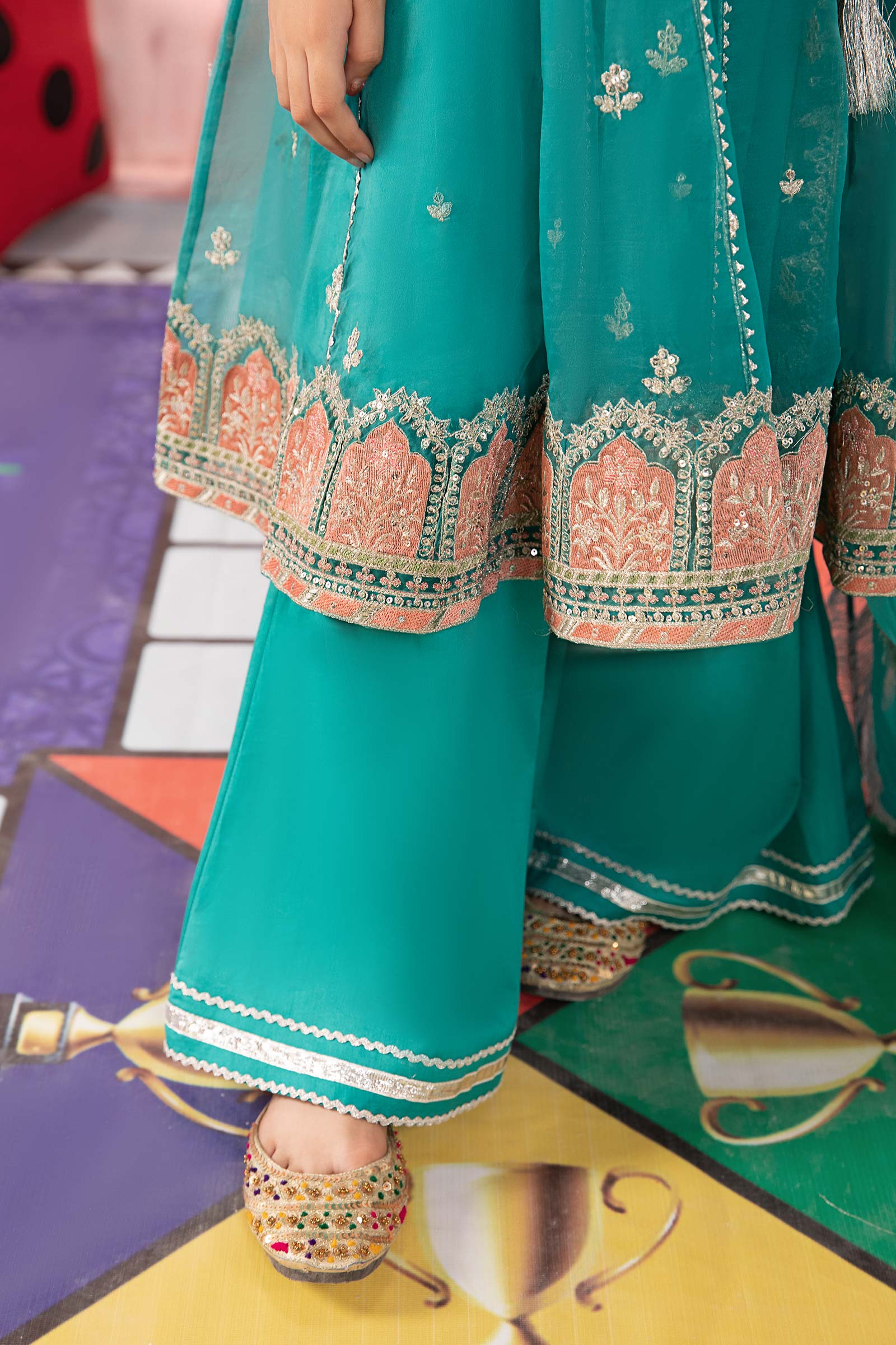 Maria B | 3 Piece Embroidered Organza Suit | MKS-PF24-01 - by - Libasekhas UK - Registered Vendor of : Maria B - 100% Original Designer Dresss