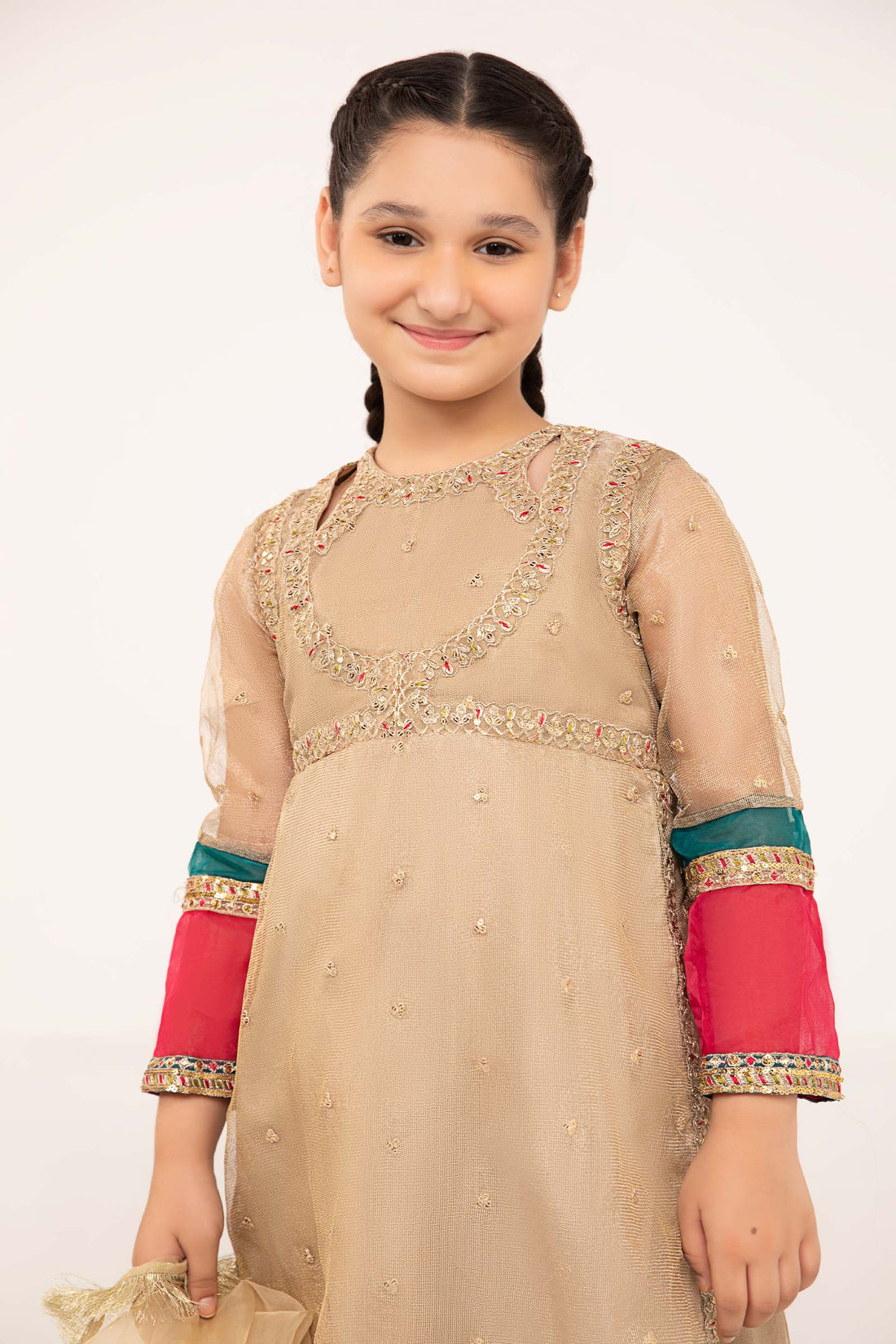 Maria B | 3 Piece Embroidered Zari Net Suit | MKS-PF24-03 - by - Libasekhas UK - Registered Vendor of : Maria B - 100% Original Designer Dresss