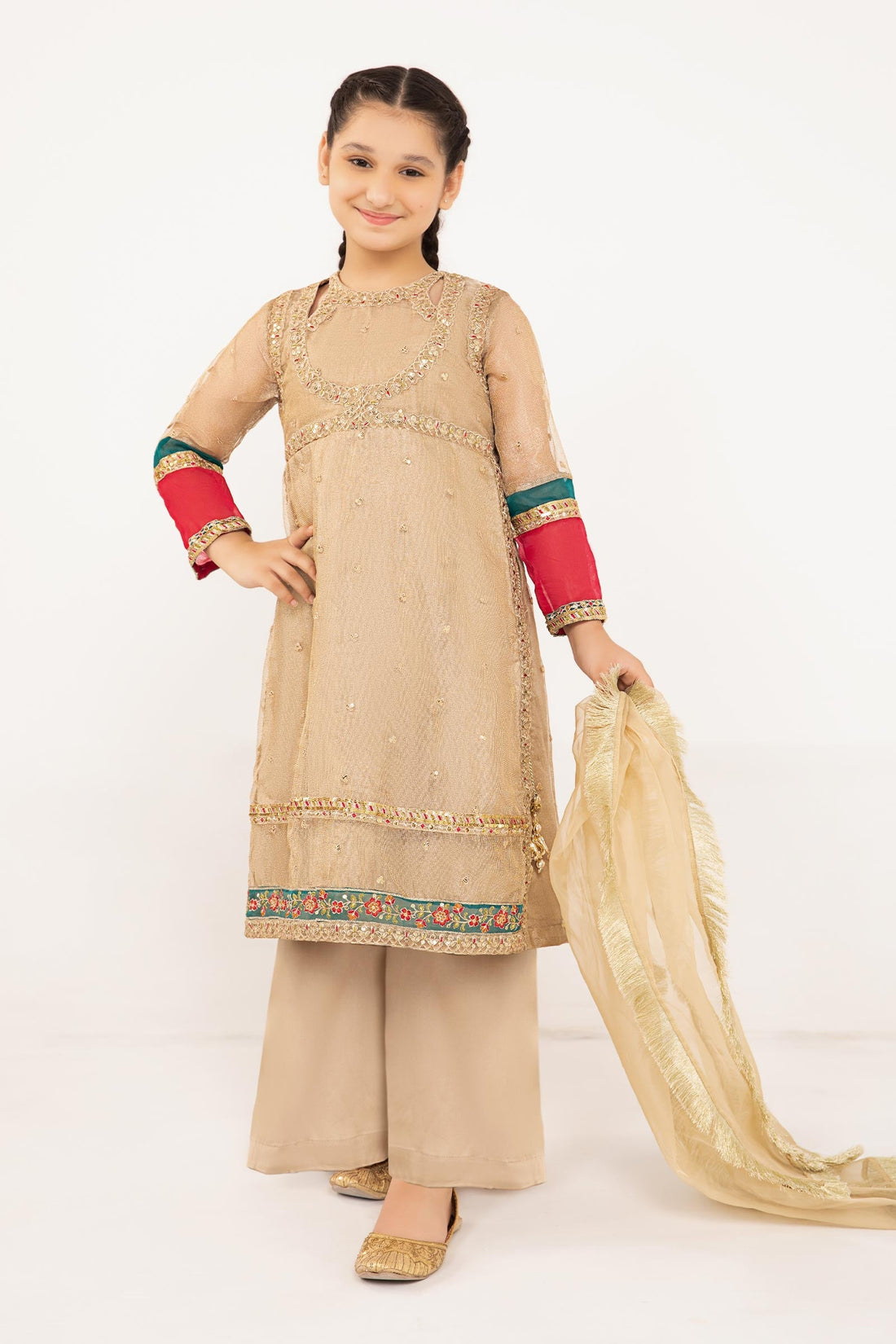 Maria B | 3 Piece Embroidered Zari Net Suit | MKS-PF24-03 - by - Libasekhas UK - Registered Vendor of : Maria B - 100% Original Designer Dresss