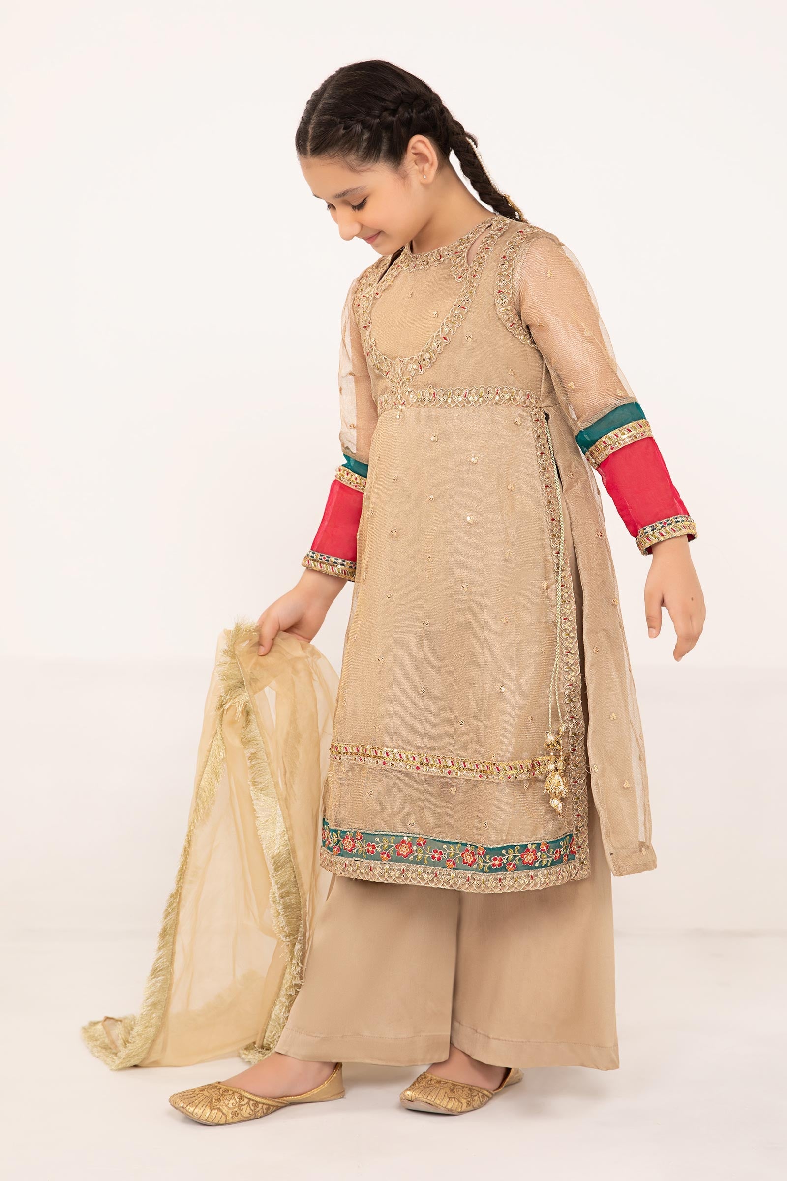 Maria B | 3 Piece Embroidered Zari Net Suit | MKS-PF24-03 - by - Libasekhas UK - Registered Vendor of : Maria B - 100% Original Designer Dresss