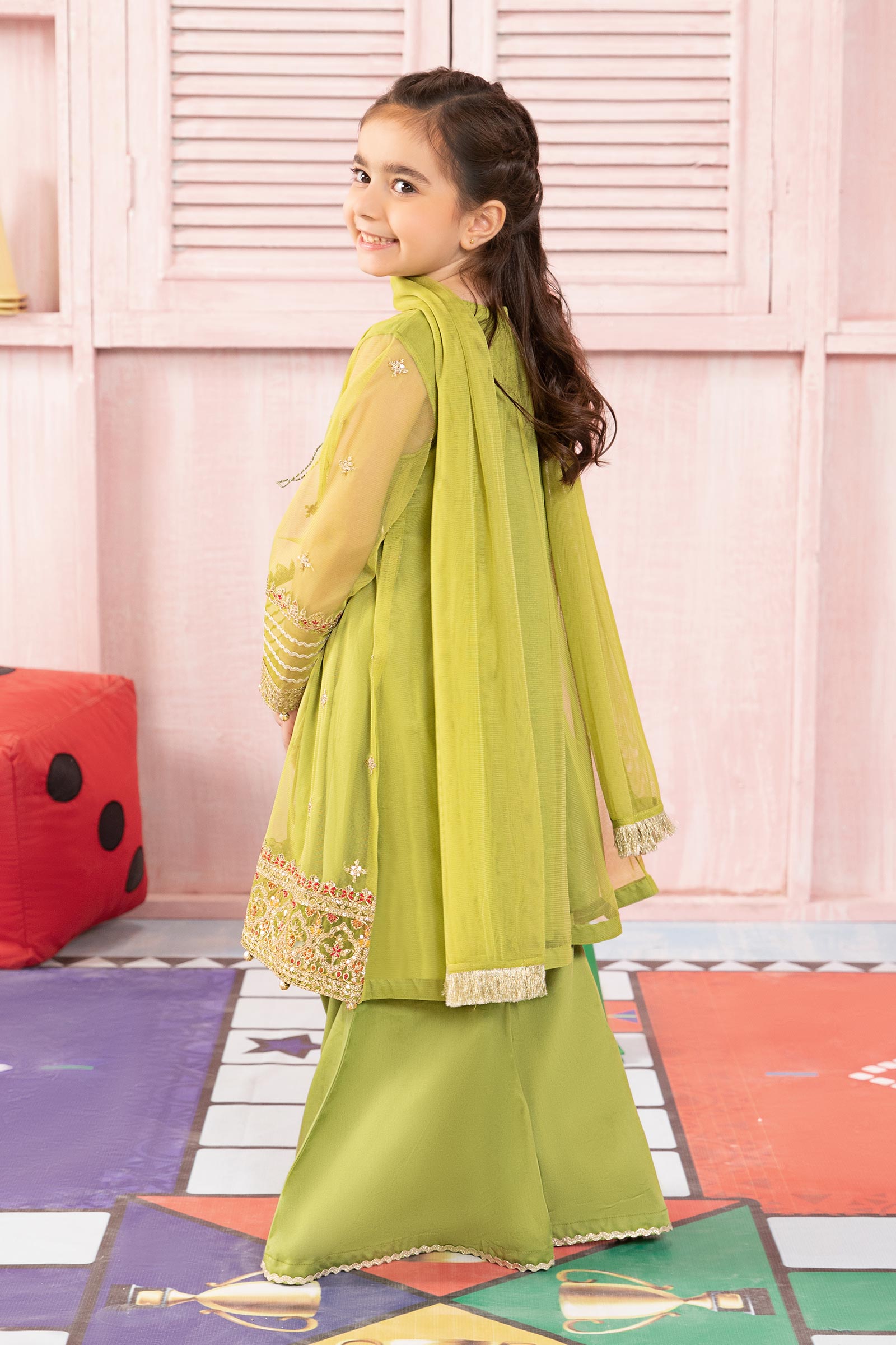 Maria B | 3 Piece Embroidered Net Suit | MKS-PF24-05 - by - Libasekhas UK - Registered Vendor of : Maria B - 100% Original Designer Dresss