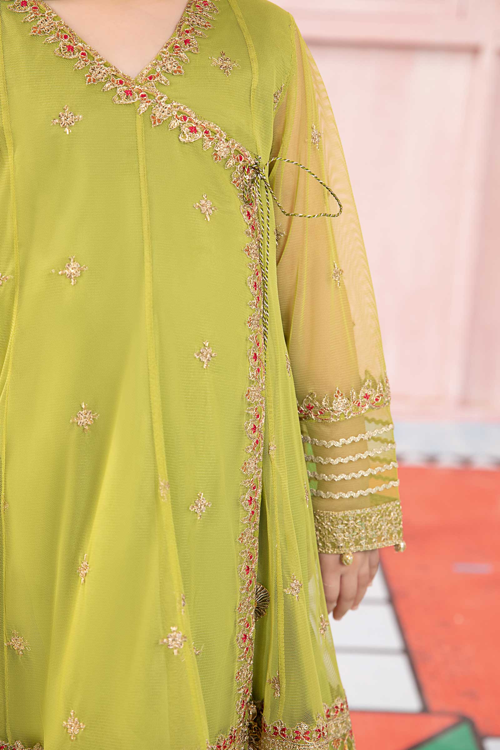 Maria B | 3 Piece Embroidered Net Suit | MKS-PF24-05 - by - Libasekhas UK - Registered Vendor of : Maria B - 100% Original Designer Dresss