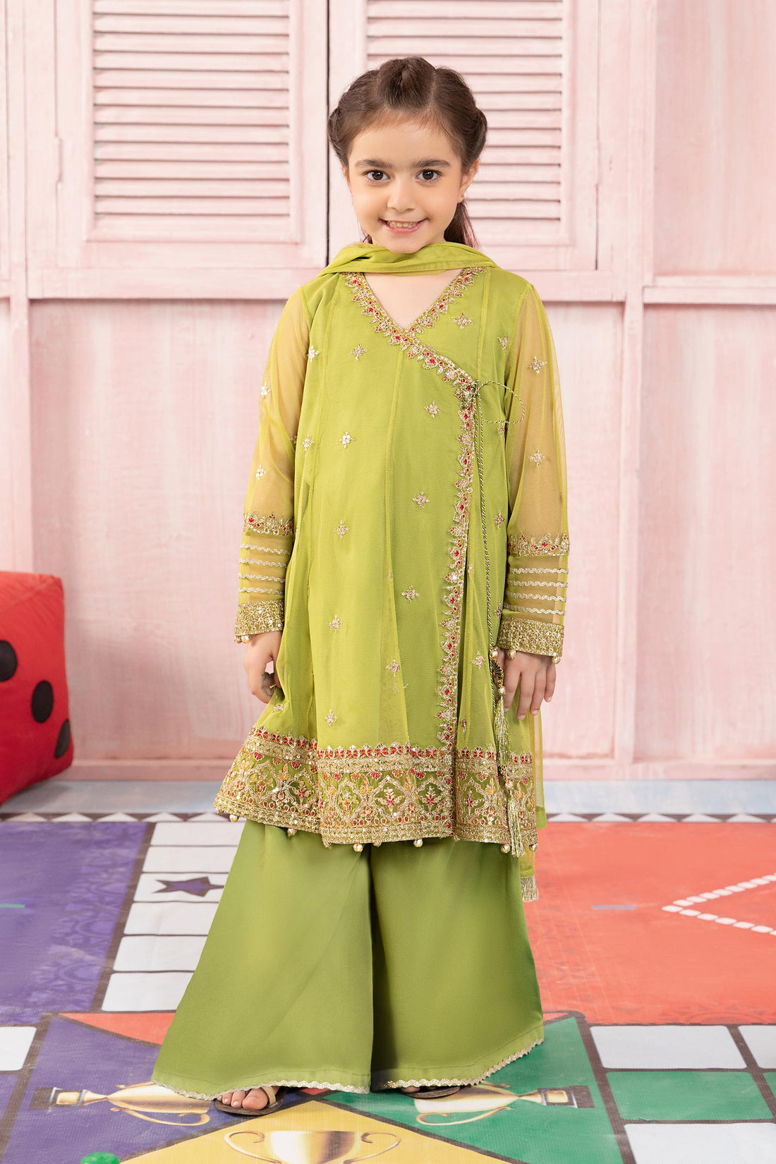 Maria B | 3 Piece Embroidered Net Suit | MKS-PF24-05 - by - Libasekhas UK - Registered Vendor of : Maria B - 100% Original Designer Dresss