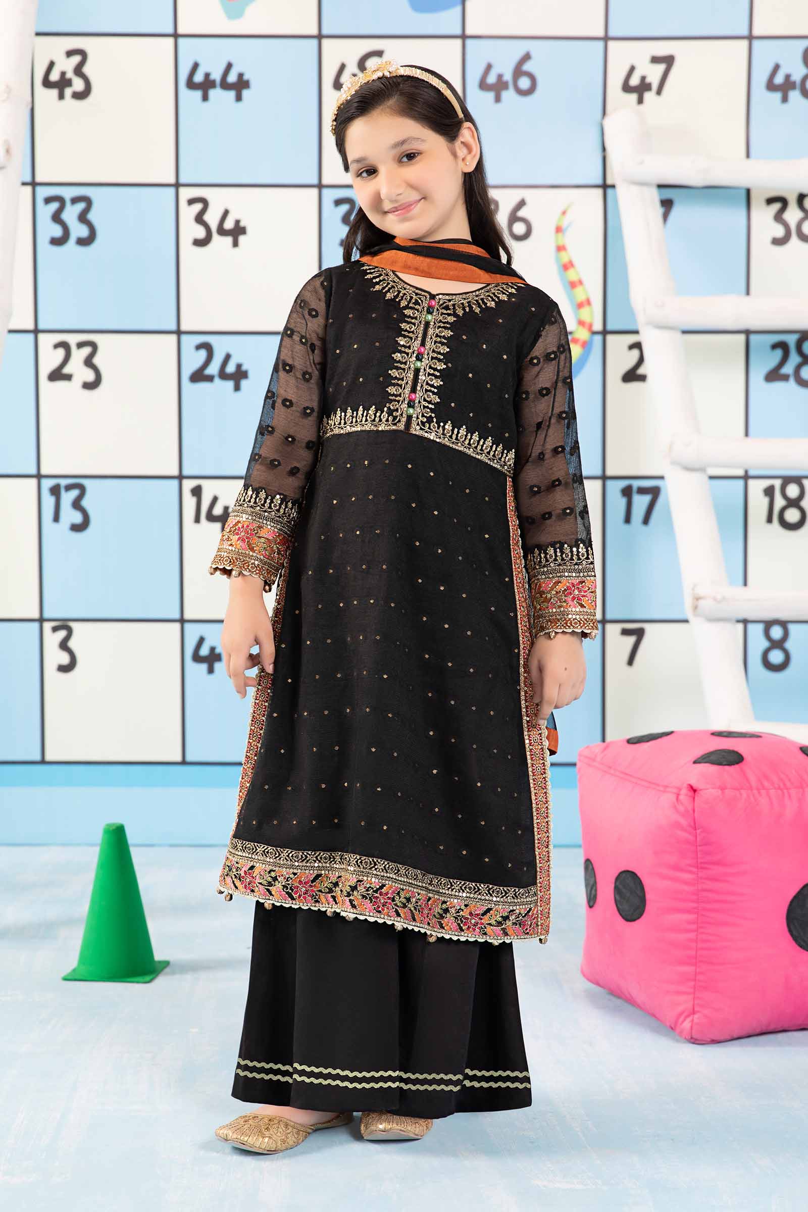 Maria B | 3 Piece Embroidered Cotton Zari Net Suit | MKS-PF24-06 - by - Libasekhas UK - Registered Vendor of : Maria B - 100% Original Designer Dresss