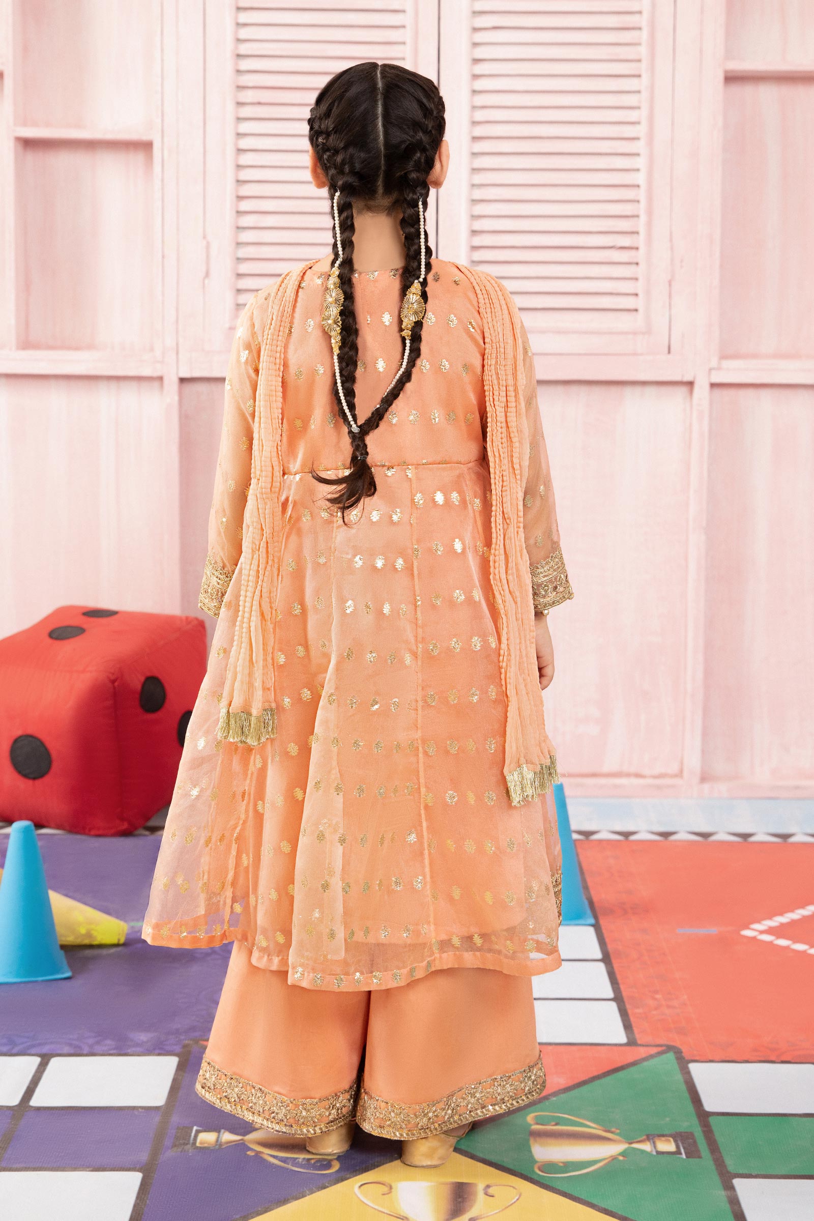 Maria B | 3 Piece Embroidered Organza Suit | MKS-PF24-07 - by - Libasekhas UK - Registered Vendor of : Maria B - 100% Original Designer Dresss