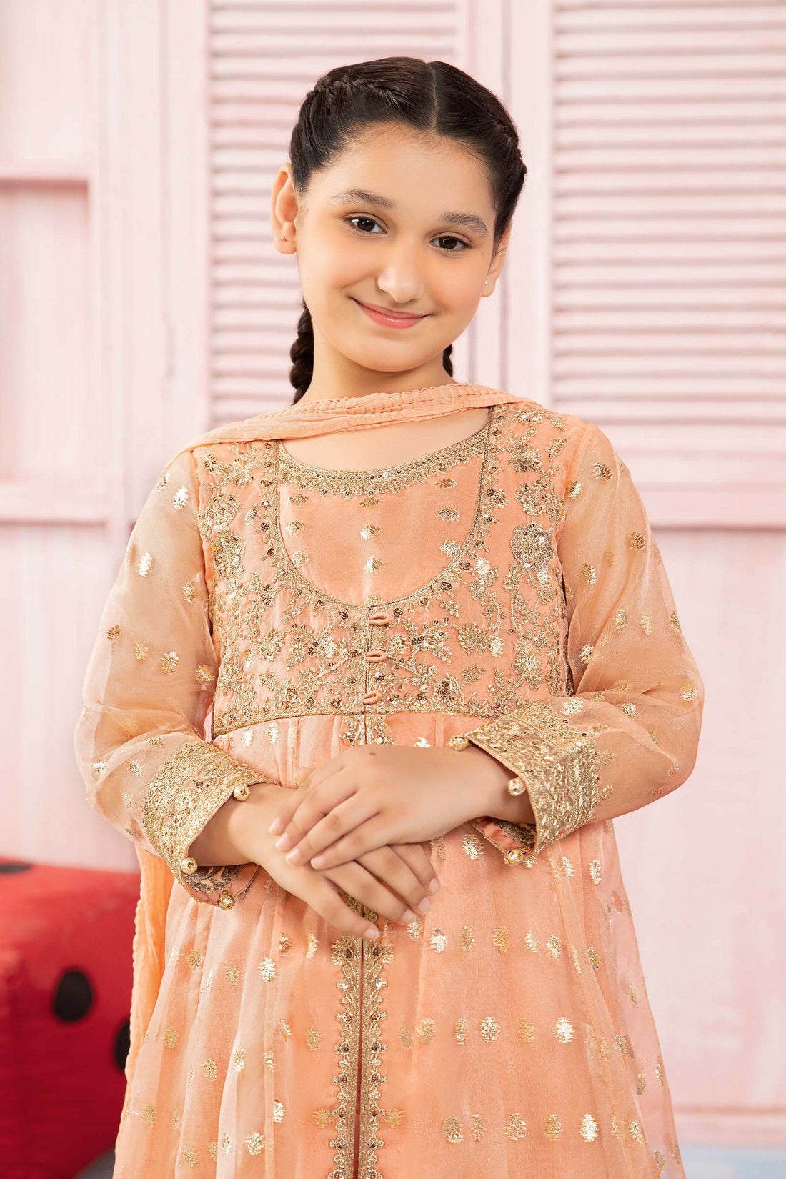 Maria B | 3 Piece Embroidered Organza Suit | MKS-PF24-07 - by - Libasekhas UK - Registered Vendor of : Maria B - 100% Original Designer Dresss