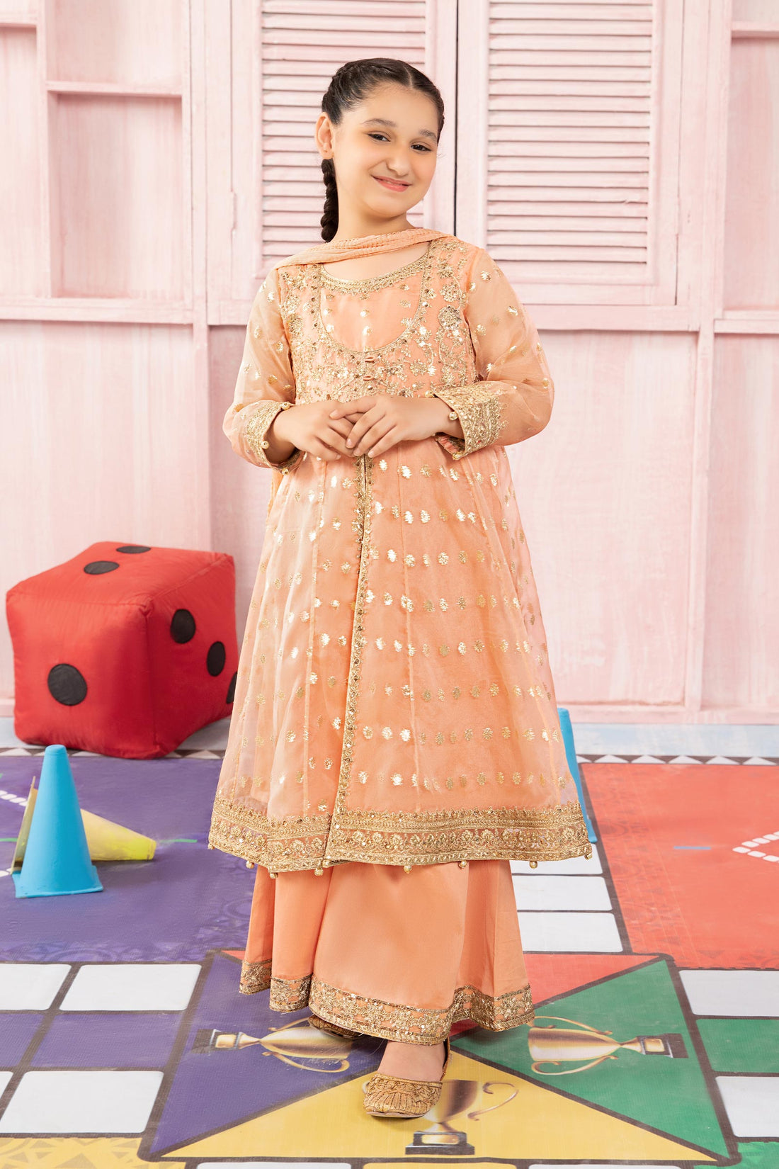 Maria B | 3 Piece Embroidered Organza Suit | MKS-PF24-07 - by - Libasekhas UK - Registered Vendor of : Maria B - 100% Original Designer Dresss