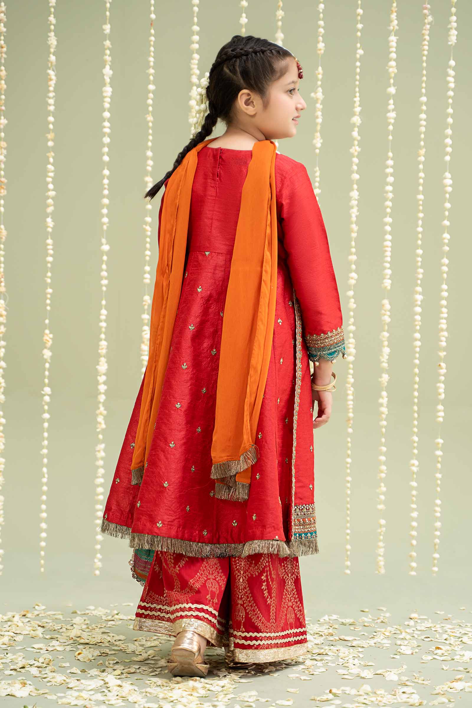 Maria B | 3 Piece Embroidered Raw Silk Suit | MKS-W24-02 - by - Libasekhas UK - Registered Vendor of : Maria B - 100% Original Designer Dresss