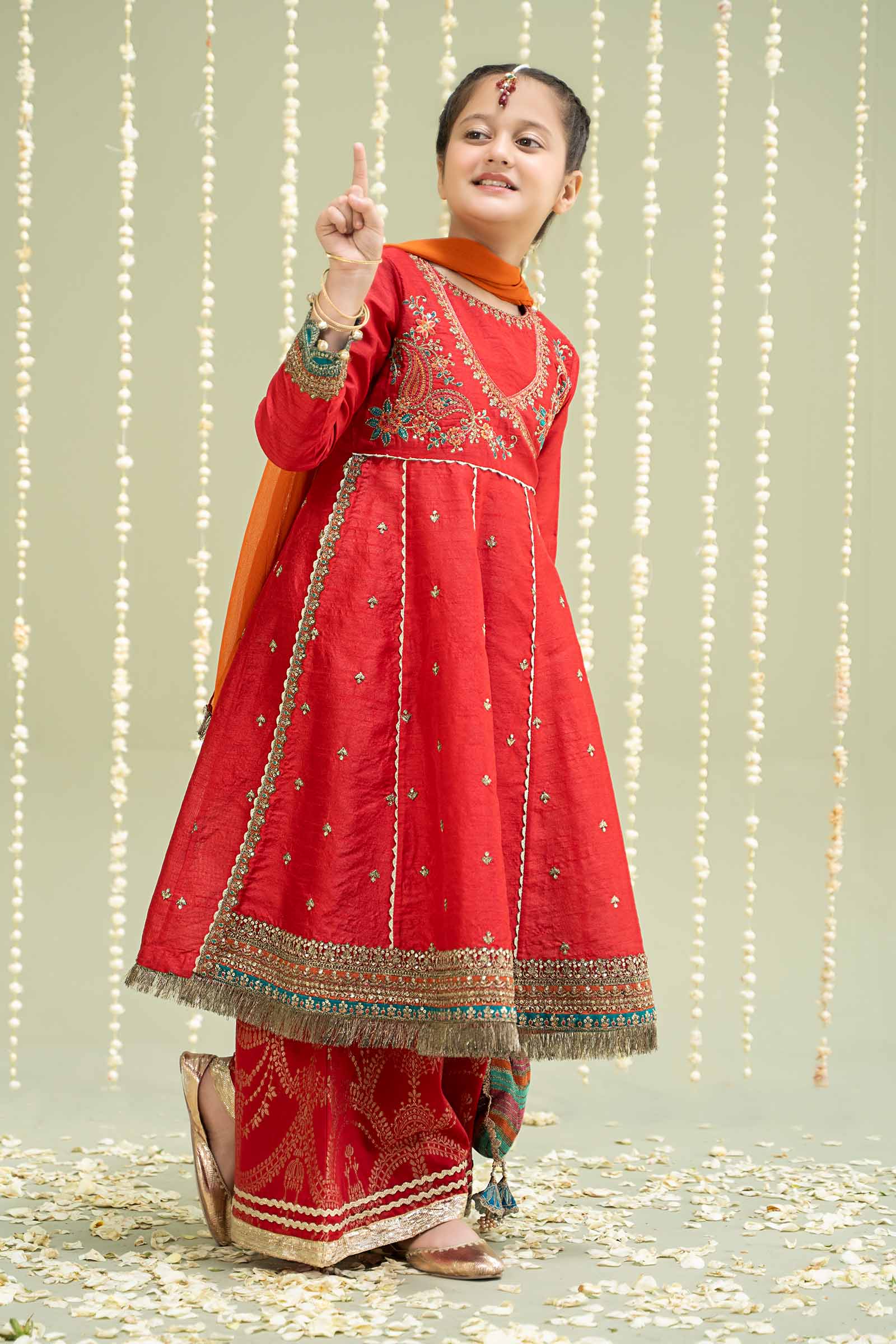 Maria B | 3 Piece Embroidered Raw Silk Suit | MKS-W24-02 - by - Libasekhas UK - Registered Vendor of : Maria B - 100% Original Designer Dresss