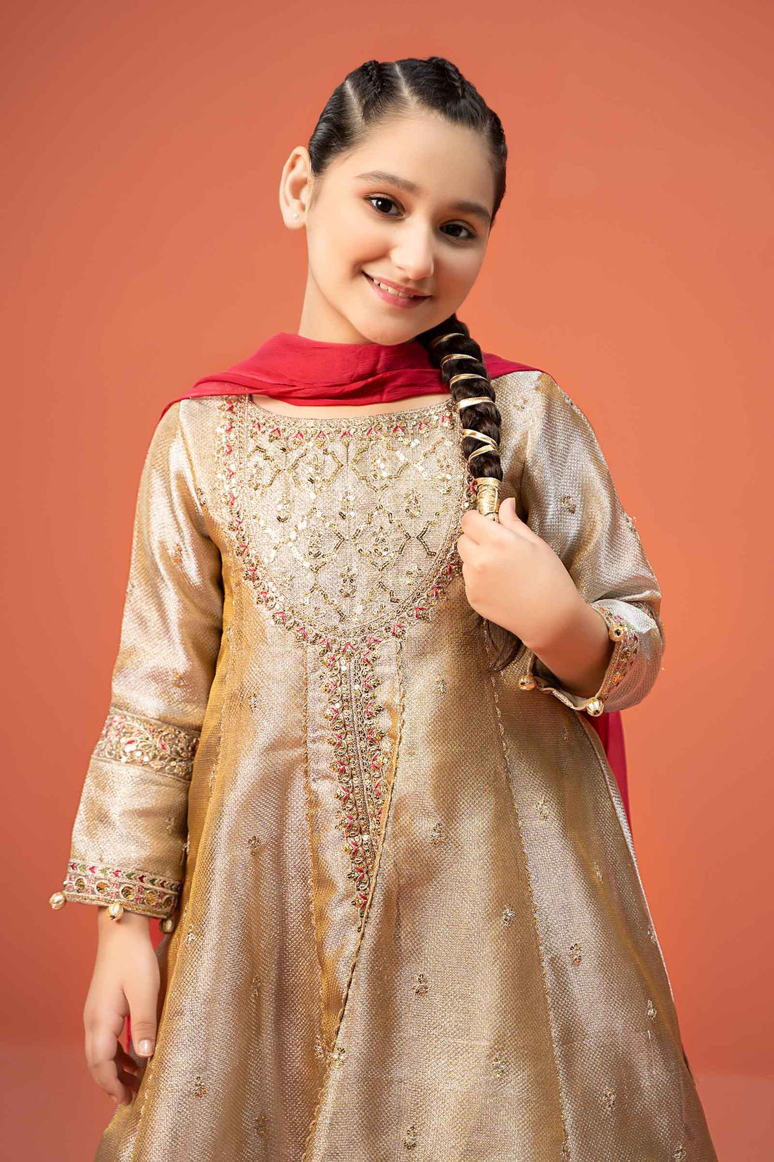 Maria B | 3 Piece Embroidered Zari jacquard Suit | MKS-W24-03 - by - Libasekhas UK - Registered Vendor of : Maria B - 100% Original Designer Dresss