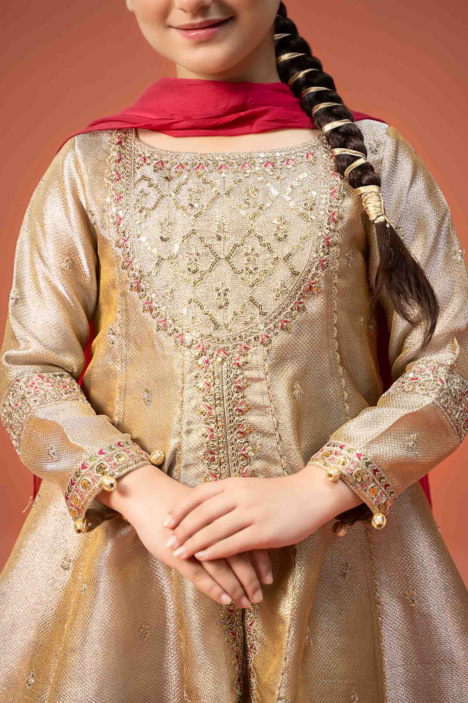 Maria B | 3 Piece Embroidered Zari jacquard Suit | MKS-W24-03 - by - Libasekhas UK - Registered Vendor of : Maria B - 100% Original Designer Dresss