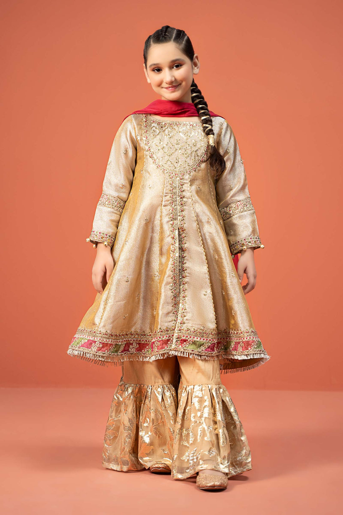 Maria B | 3 Piece Embroidered Zari jacquard Suit | MKS-W24-03 - by - Libasekhas UK - Registered Vendor of : Maria B - 100% Original Designer Dresss