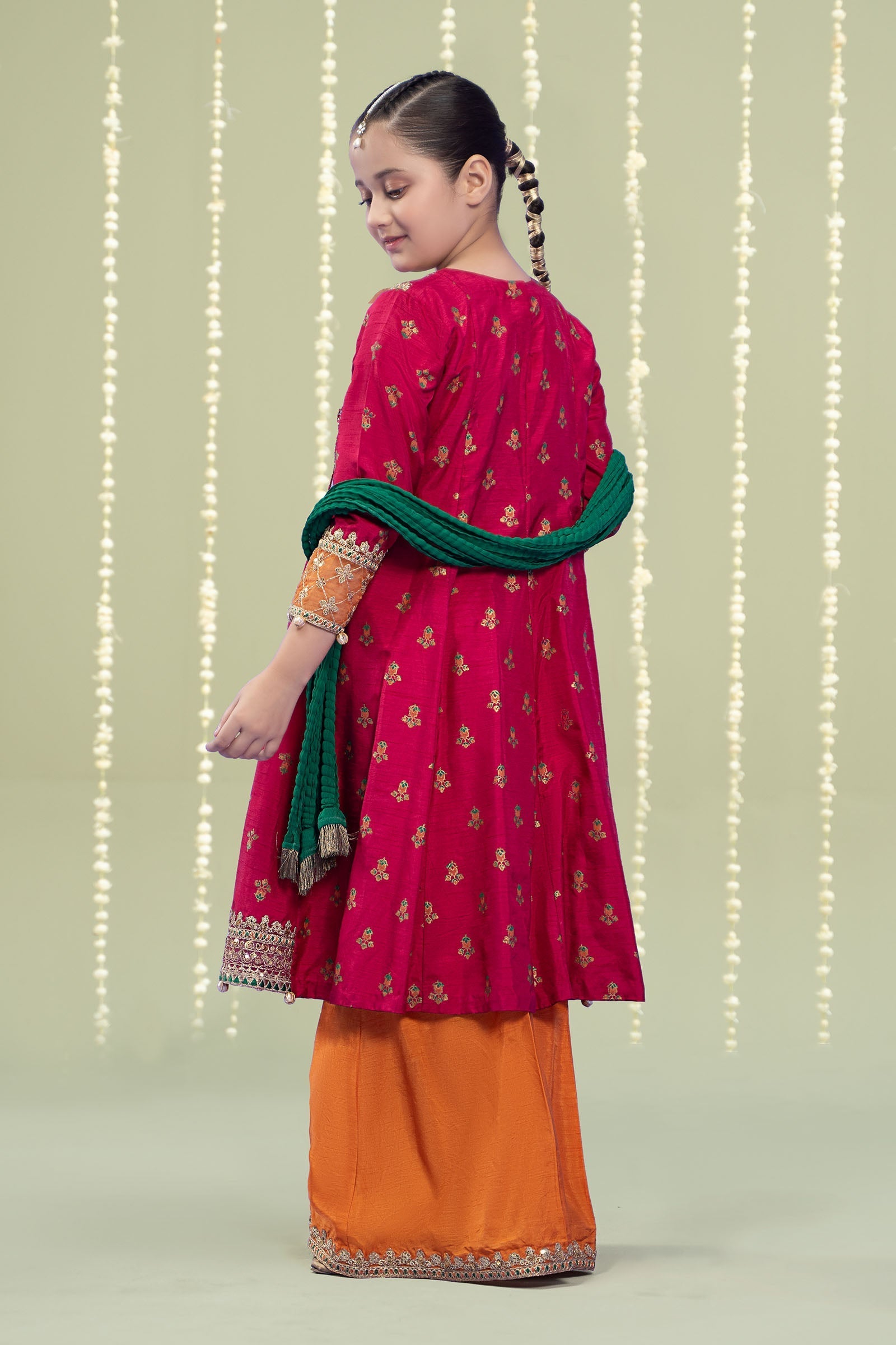 Maria B | 3 Piece Embroidered Raw Silk Suit | MKS-W24-10 - by - Libasekhas UK - Registered Vendor of : Maria B - 100% Original Designer Dresss