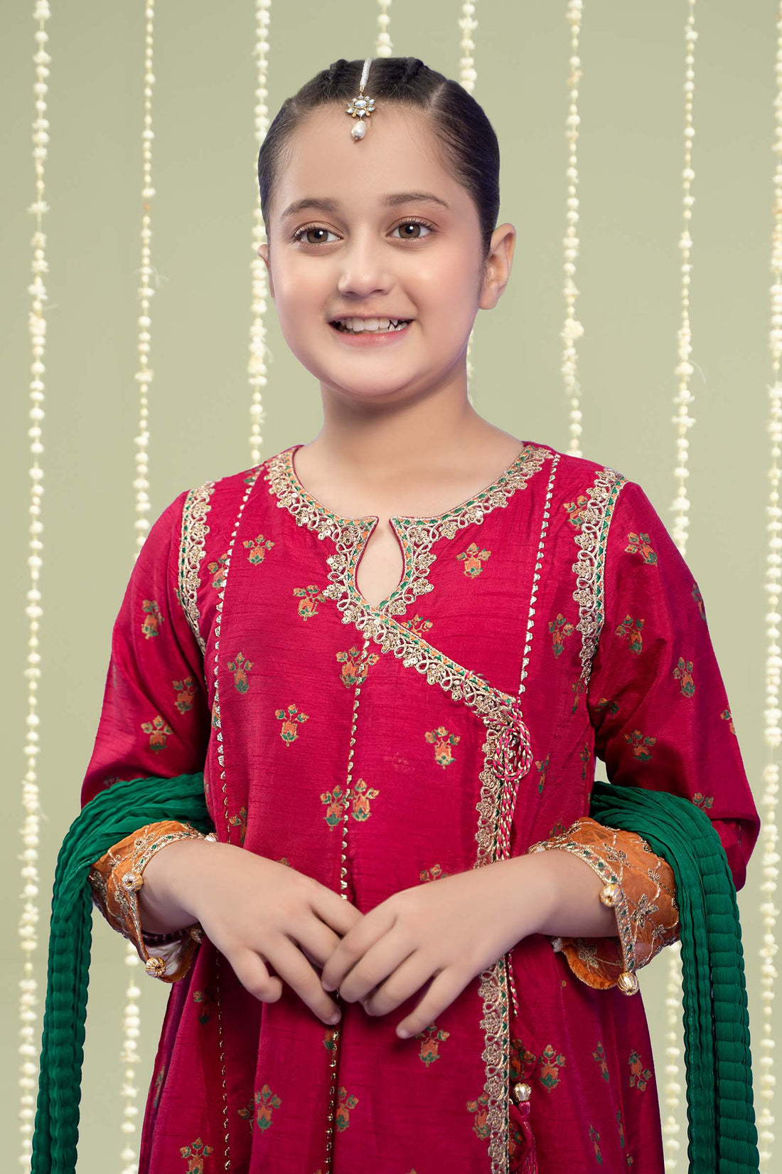 Maria B | 3 Piece Embroidered Raw Silk Suit | MKS-W24-10 - by - Libasekhas UK - Registered Vendor of : Maria B - 100% Original Designer Dresss