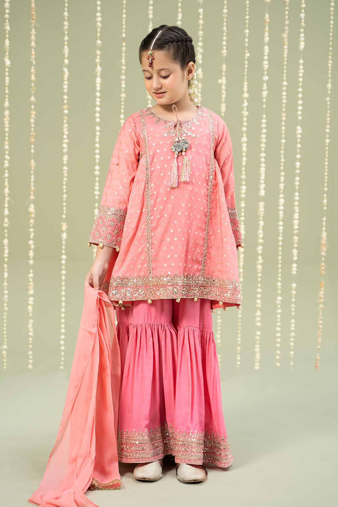 Maria B | 3 Piece Embroidered Paper Cotton Lurex Suit | MKS-W24-11 - by - Libasekhas UK - Registered Vendor of : Maria B - 100% Original Designer Dresss