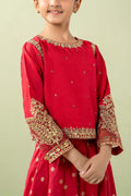 3 Piece Embroidered Raw Silk Suit - Kids Clothing - available at Maria Faisal in UK and USA.