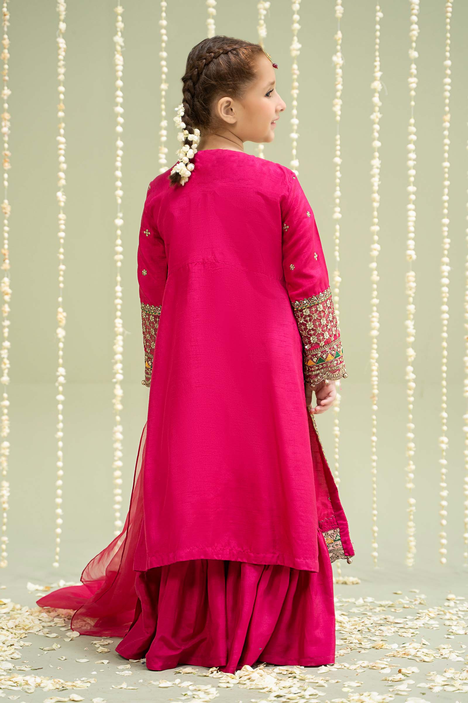 Maria B | 3 Piece Embroidered Raw Silk Suit | MKS-W24-13 - by - Libasekhas UK - Registered Vendor of : Maria B - 100% Original Designer Dresss