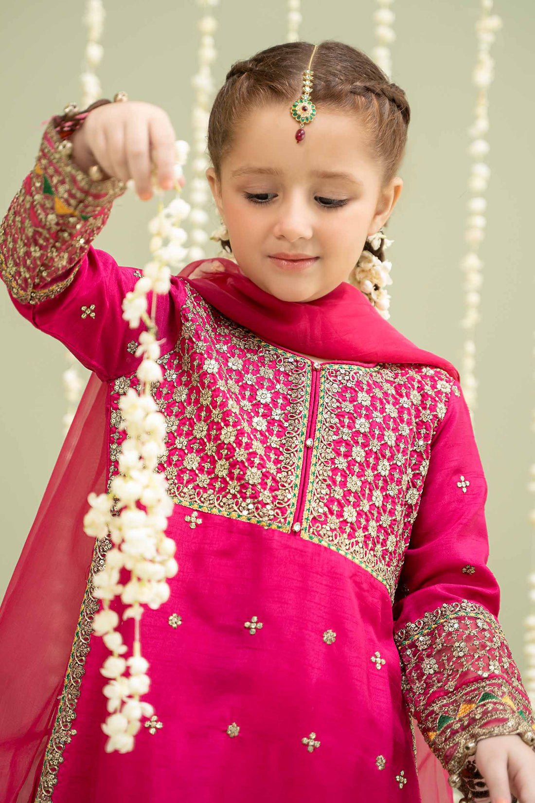 Maria B | 3 Piece Embroidered Raw Silk Suit | MKS-W24-13 - by - Libasekhas UK - Registered Vendor of : Maria B - 100% Original Designer Dresss