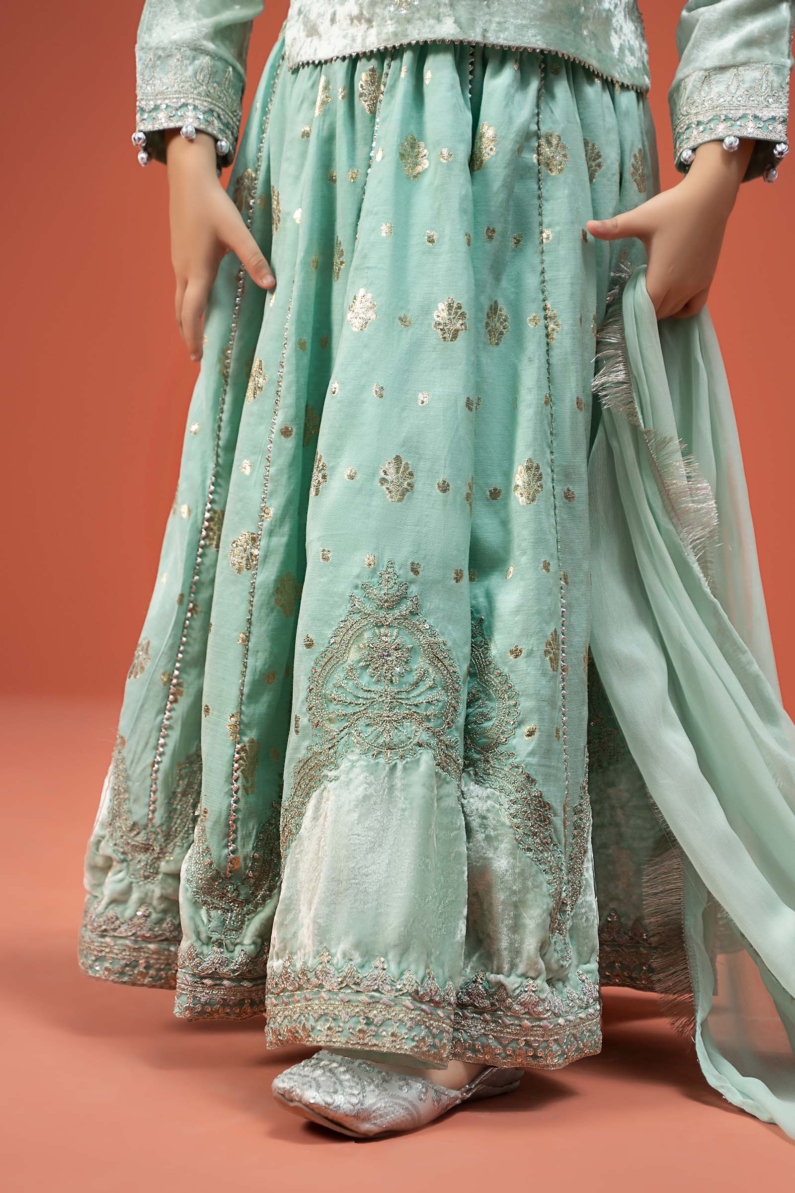 Maria B | 3 Piece Embroidered Velvet Suit | MKS-W24-14 - by - Libasekhas UK - Registered Vendor of : Maria B - 100% Original Designer Dresss