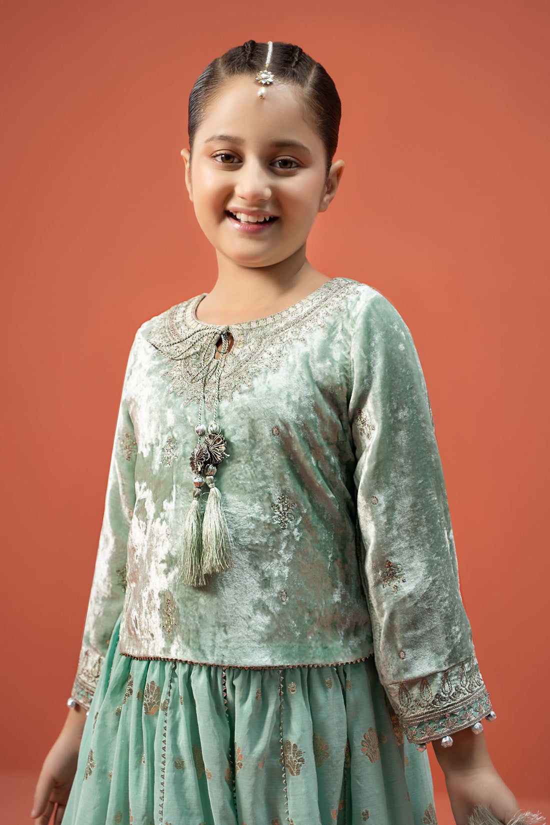 Maria B | 3 Piece Embroidered Velvet Suit | MKS-W24-14 - by - Libasekhas UK - Registered Vendor of : Maria B - 100% Original Designer Dresss