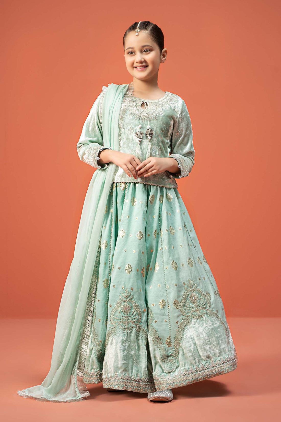 Maria B | 3 Piece Embroidered Velvet Suit | MKS-W24-14 - by - Libasekhas UK - Registered Vendor of : Maria B - 100% Original Designer Dresss