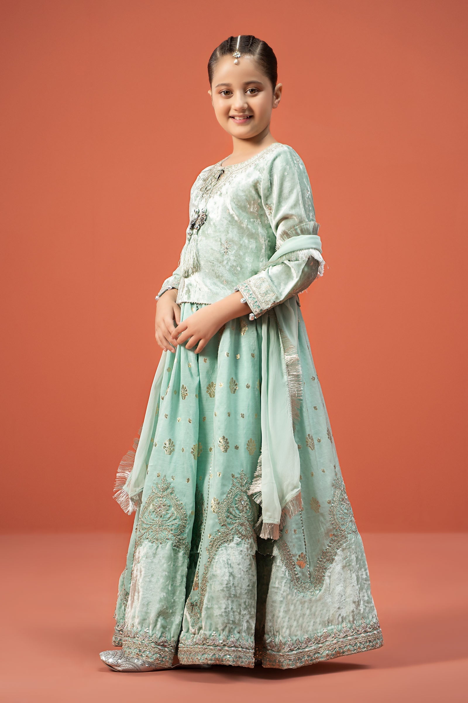 Maria B | 3 Piece Embroidered Velvet Suit | MKS-W24-14 - by - Libasekhas UK - Registered Vendor of : Maria B - 100% Original Designer Dresss