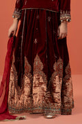 Maria B | 3 Piece Embroidered Velvet Suit | MKS-W24-14 - by - Libasekhas UK - Registered Vendor of : Maria B - 100% Original Designer Dresss