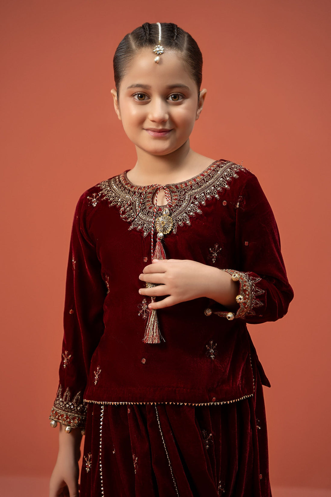 Maria B | 3 Piece Embroidered Velvet Suit | MKS-W24-14 - by - Libasekhas UK - Registered Vendor of : Maria B - 100% Original Designer Dresss