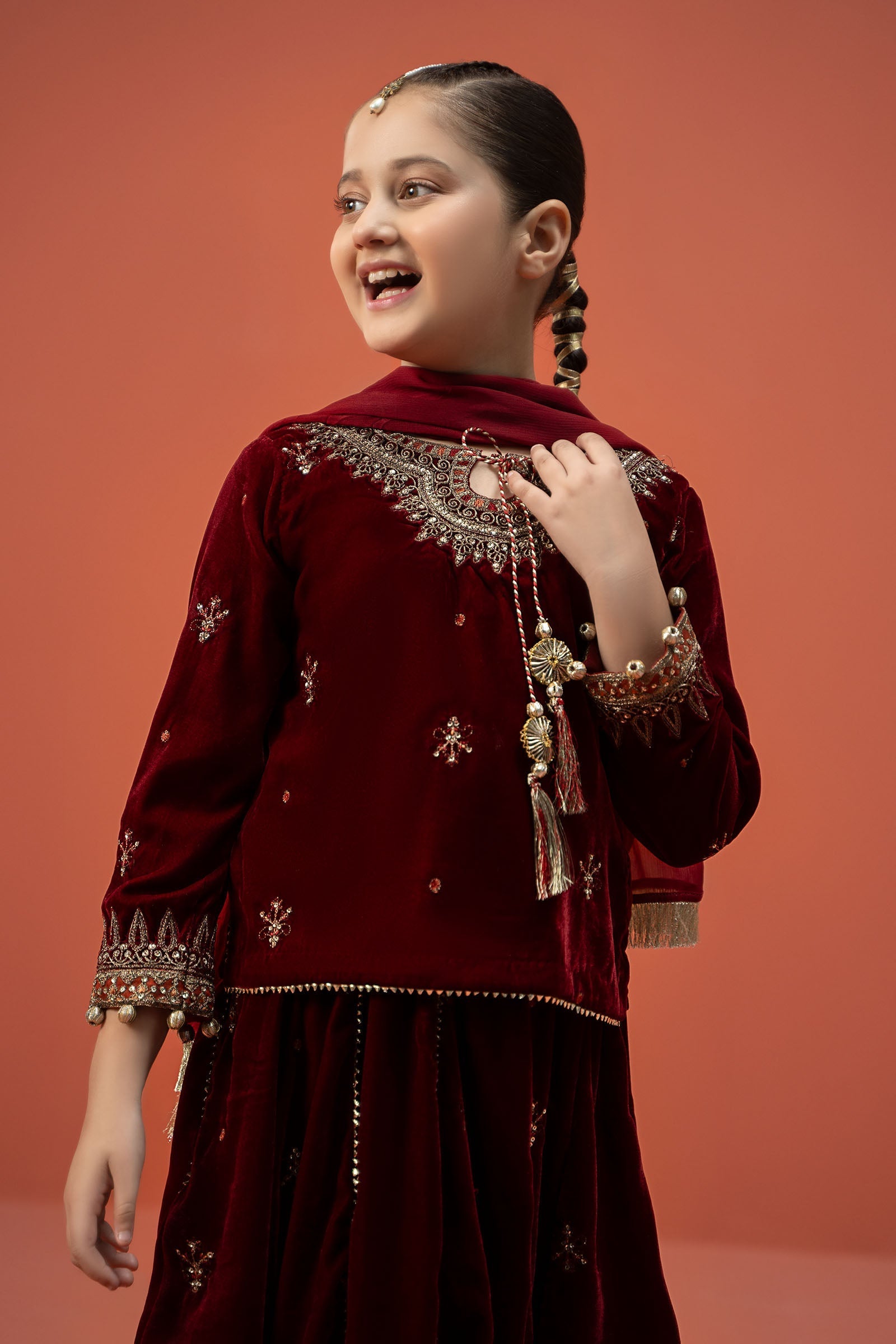 Maria B | 3 Piece Embroidered Velvet Suit | MKS-W24-14 - by - Libasekhas UK - Registered Vendor of : Maria B - 100% Original Designer Dresss