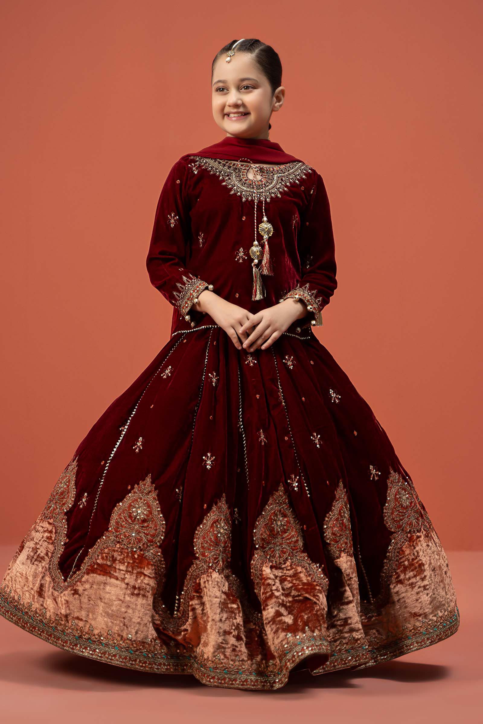 Maria B | 3 Piece Embroidered Velvet Suit | MKS-W24-14 - by - Libasekhas UK - Registered Vendor of : Maria B - 100% Original Designer Dresss