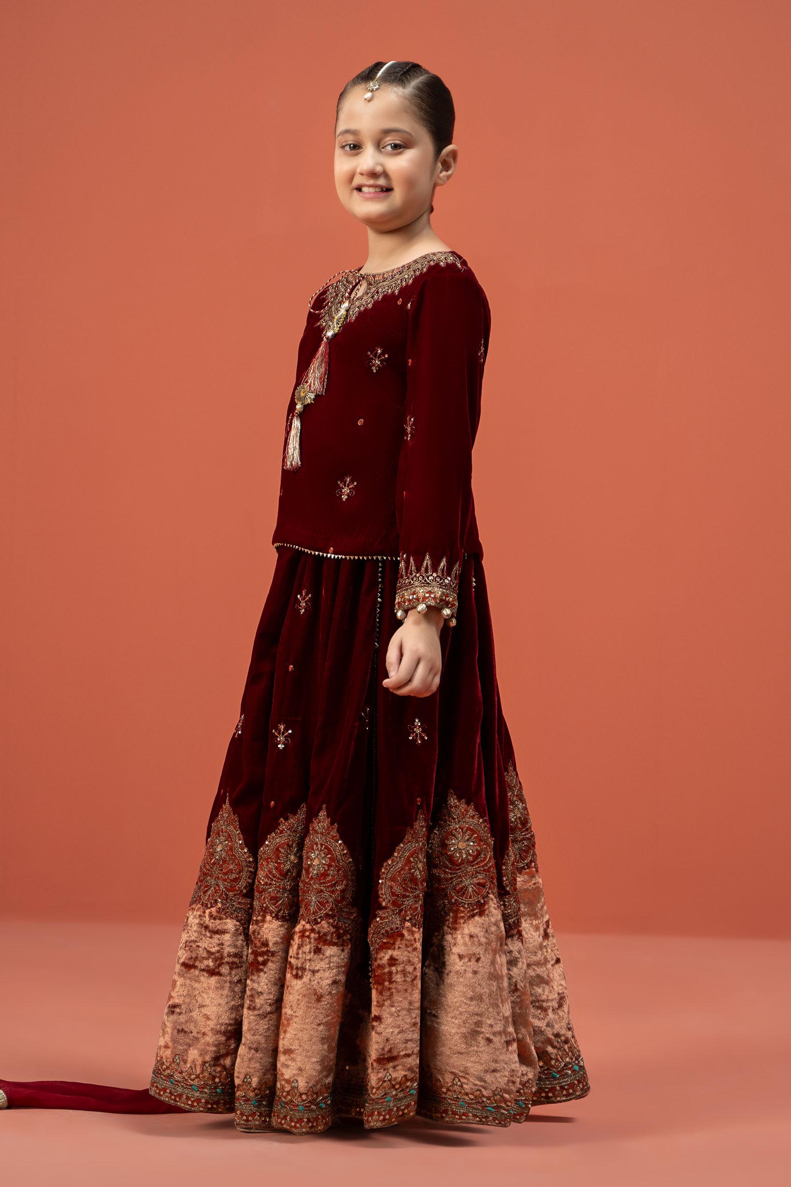 Maria B | 3 Piece Embroidered Velvet Suit | MKS-W24-14 - by - Libasekhas UK - Registered Vendor of : Maria B - 100% Original Designer Dresss