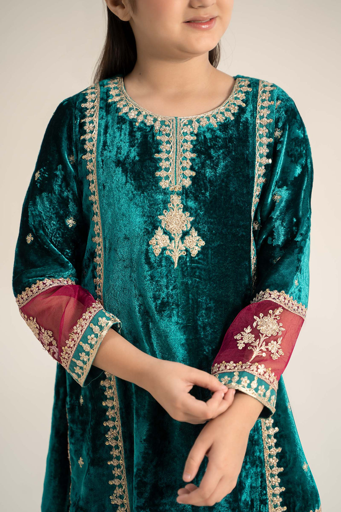 Maria B | 3 Piece Embroidered Velvet Suit | MKS-W24-16 - by - Libasekhas UK - Registered Vendor of : Maria B - 100% Original Designer Dresss