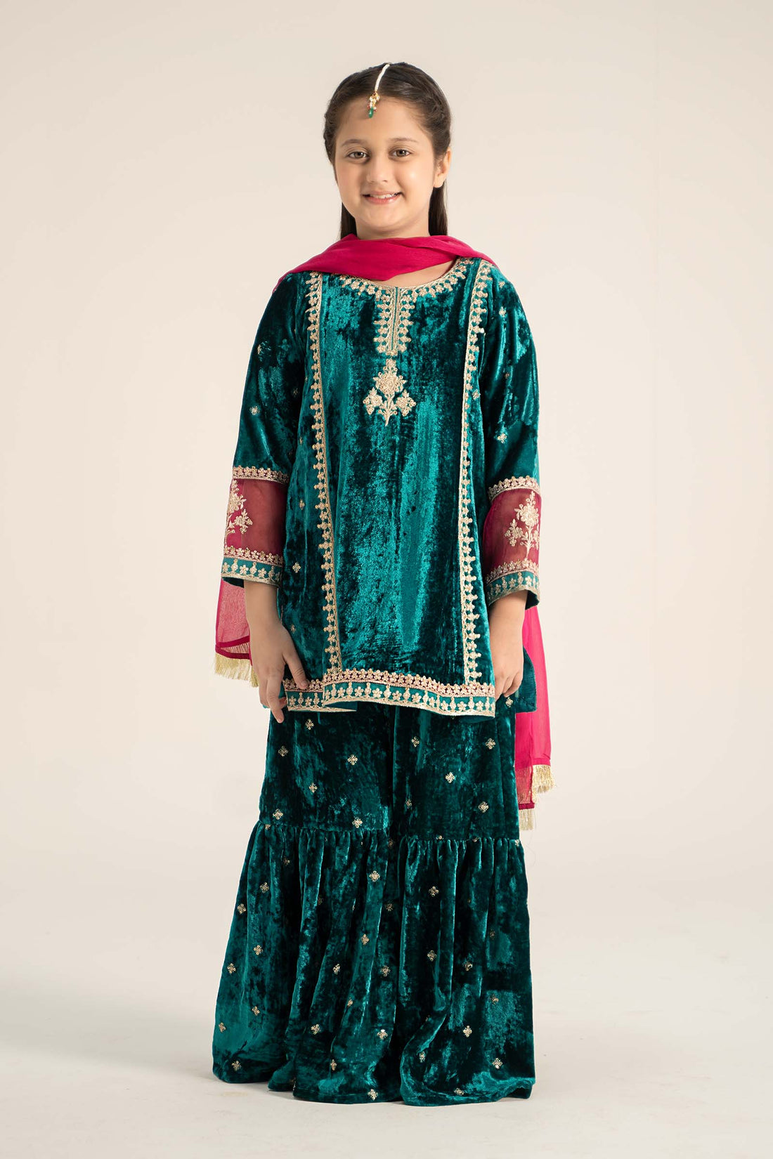 Maria B | 3 Piece Embroidered Velvet Suit | MKS-W24-16 - by - Libasekhas UK - Registered Vendor of : Maria B - 100% Original Designer Dresss