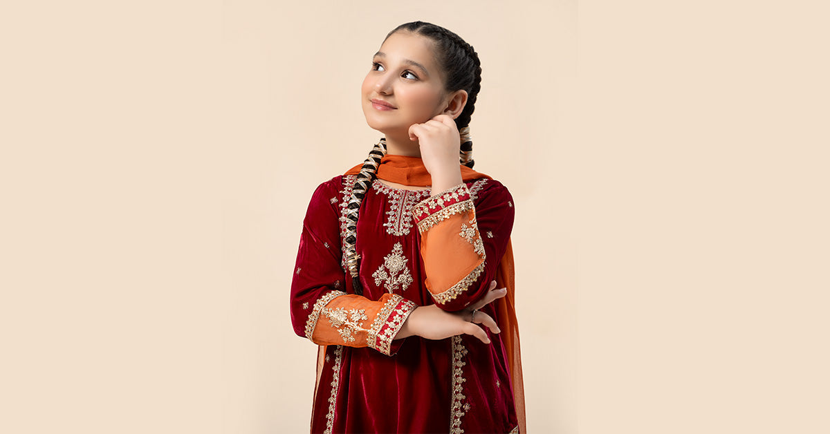 Maria B | 3 Piece Embroidered Velvet Suit | MKS-W24-16 - by - Libasekhas UK - Registered Vendor of : Maria B - 100% Original Designer Dresss